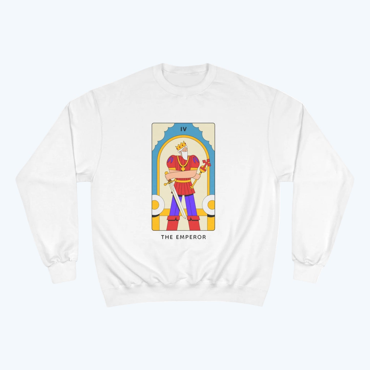 The Emperor Tarot Sweatshirt — Champion Crewneck for Tarot Lovers