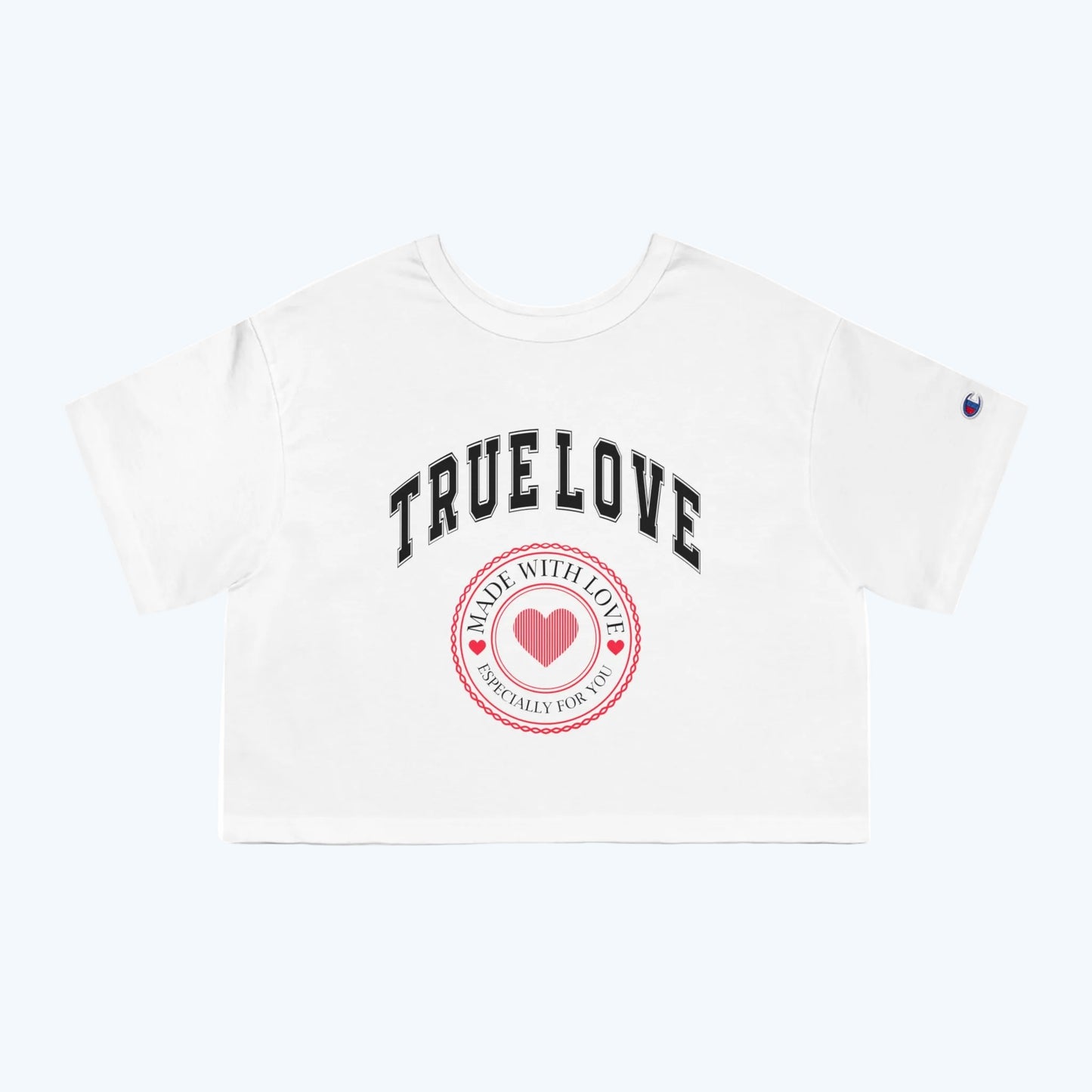 True Love Cropped T-Shirt — 'Made With Love' Heart Graphic