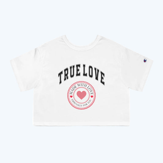 True Love Cropped T-Shirt — 'Made With Love' Heart Graphic