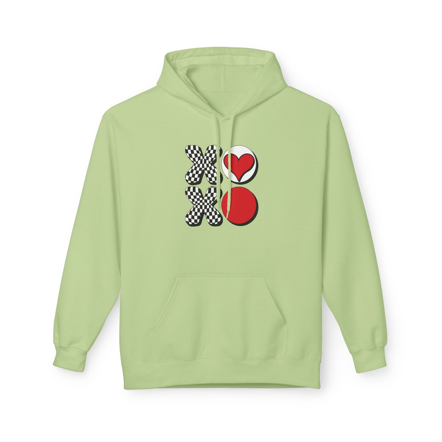 Hugs & Kisses Heart Hoodie — XOXO Checkerboard Love Pullover