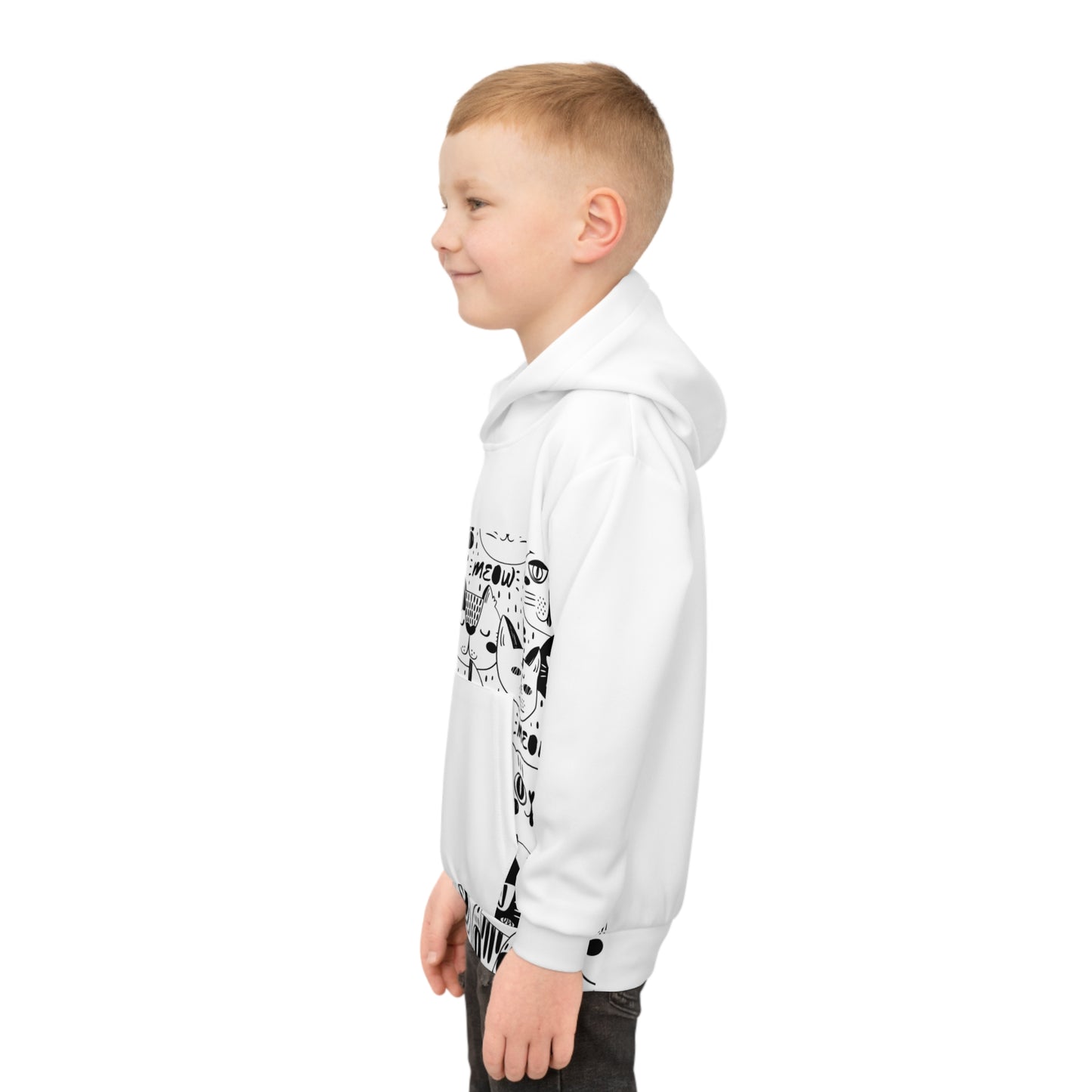 Whimsical Cat Print Children's Hoodie - Cozy Sweater for Kids, Perfect Gift for Cat Lovers, Birthday Gift, Everyday Wear, Cute Animal [...]