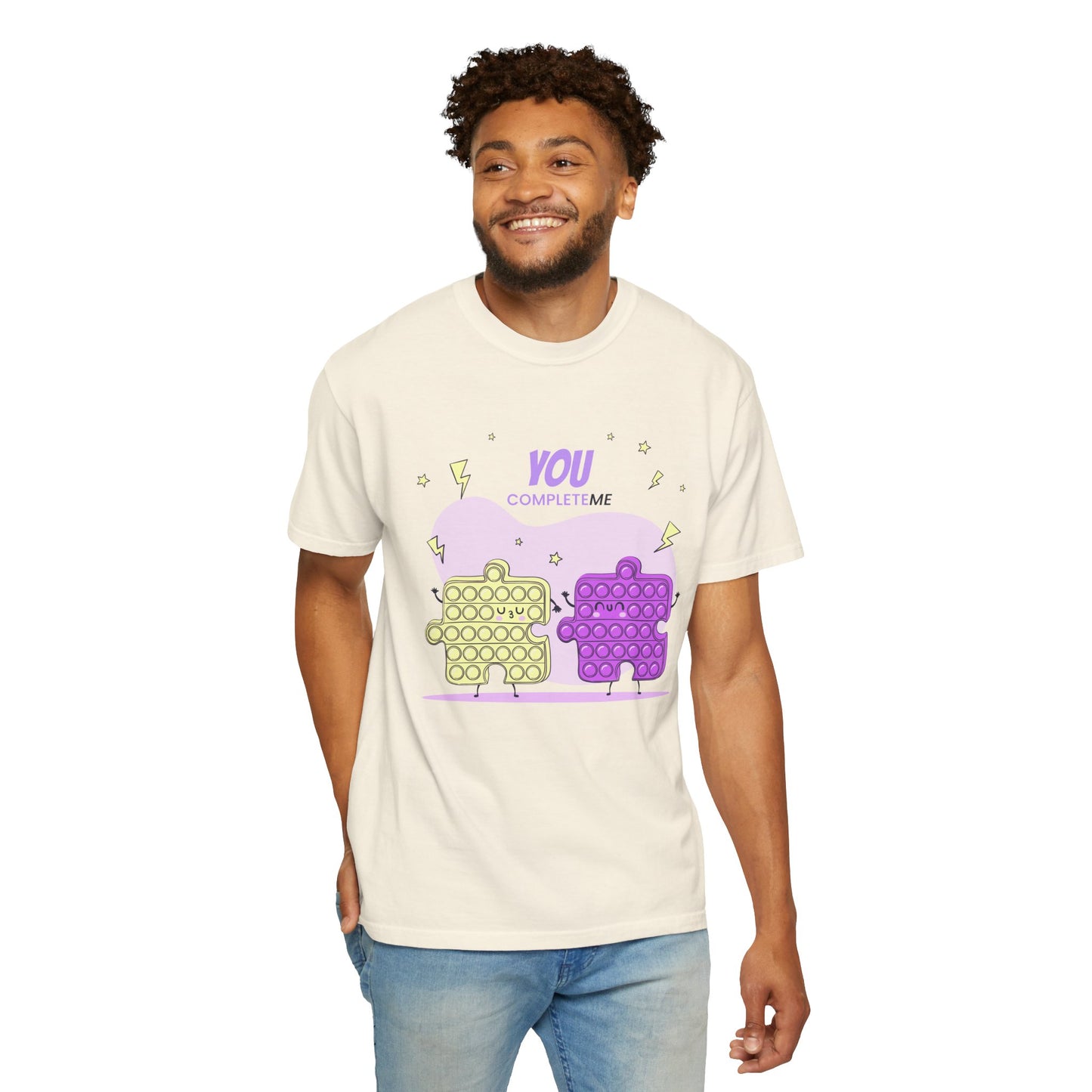 Puzzle Pop Fidget Tee — "You Complete Me" Cute Matching Puzzle Piece Shirt