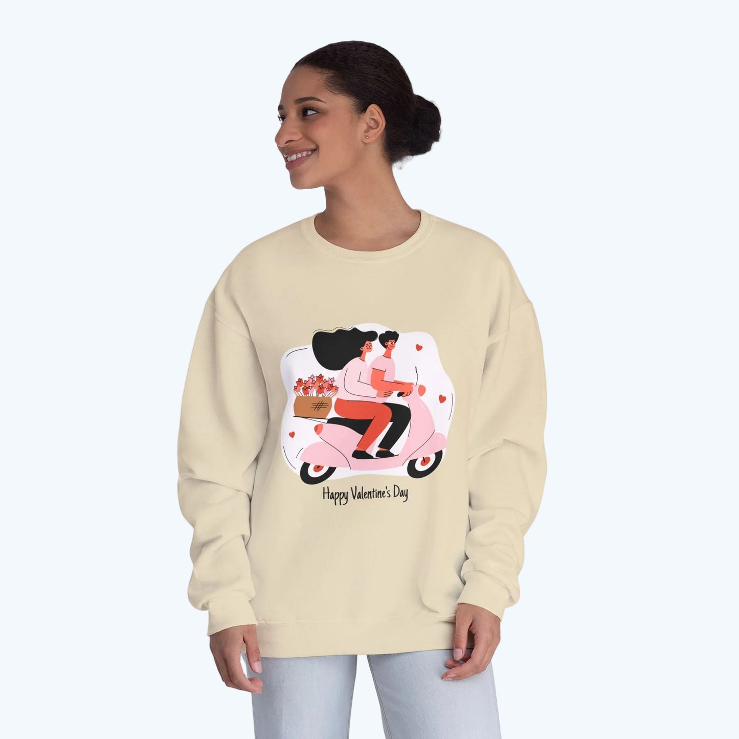 Valentine’s Day Couple Scooter Crewneck Sweatshirt
