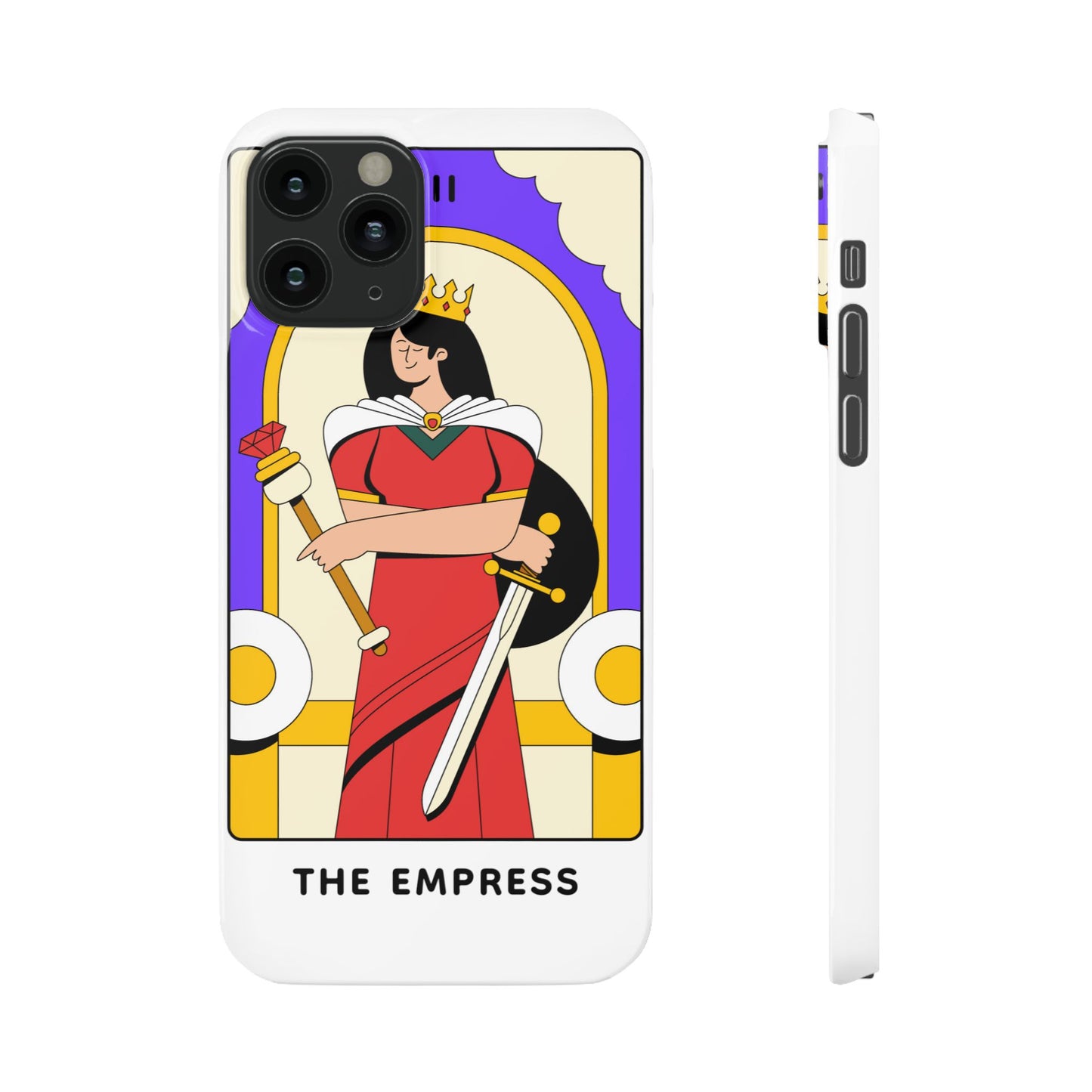 Tarot Empress Slim Phone Case — The Empress Card Design, Feminine Protective Phone Cover