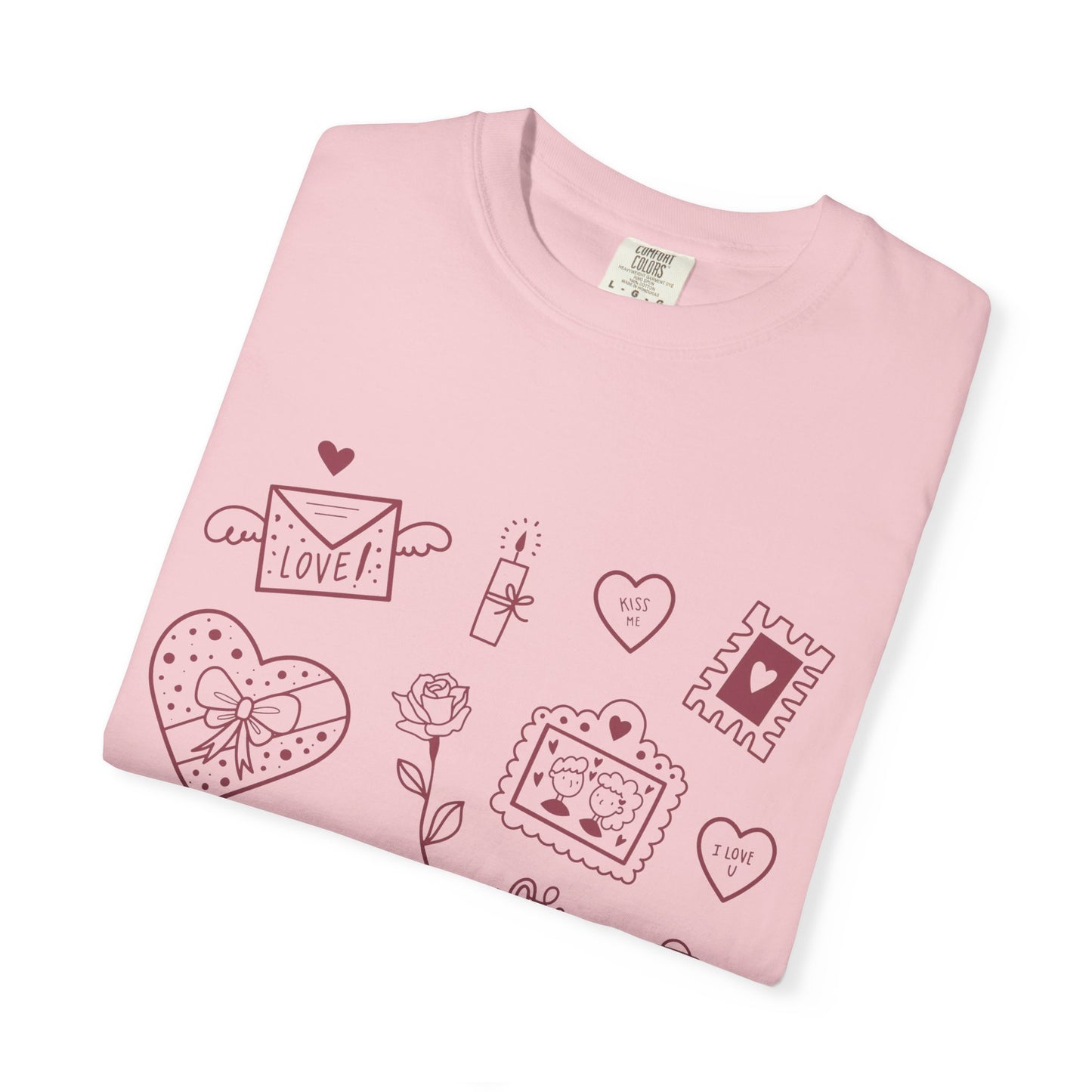 Valentine Doodle T-Shirt — Cute Love Icons Tee