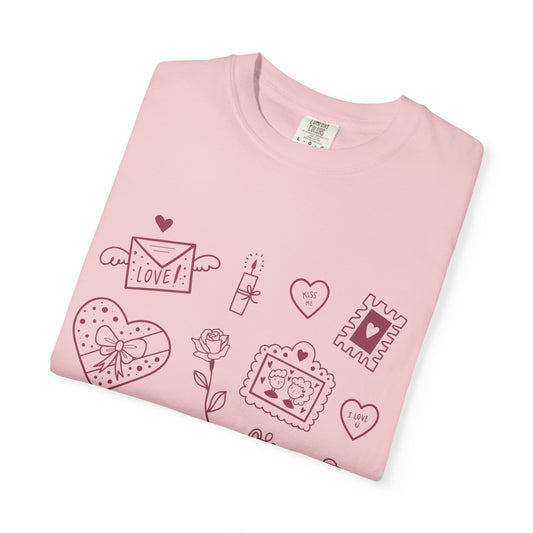 Valentine Doodle T-Shirt — Cute Love Icons Tee