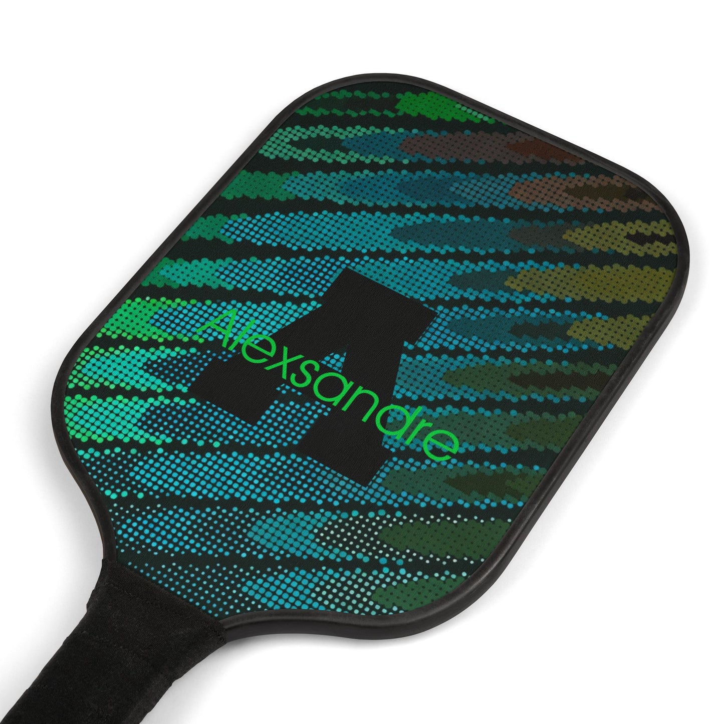 Pickleball Paddle Kit — Green Wave Pattern Pickleball Set (2 Paddles + 2 Balls)