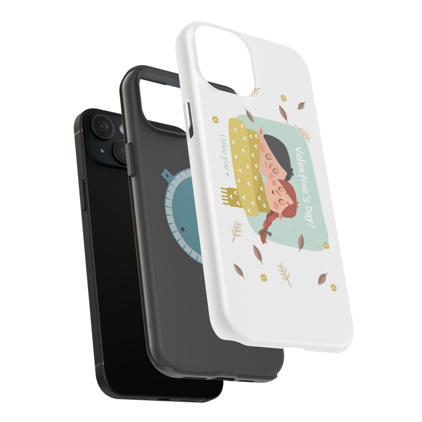 Valentine's Day Cute Couple Phone Case — Magnetic Impact-Resistant