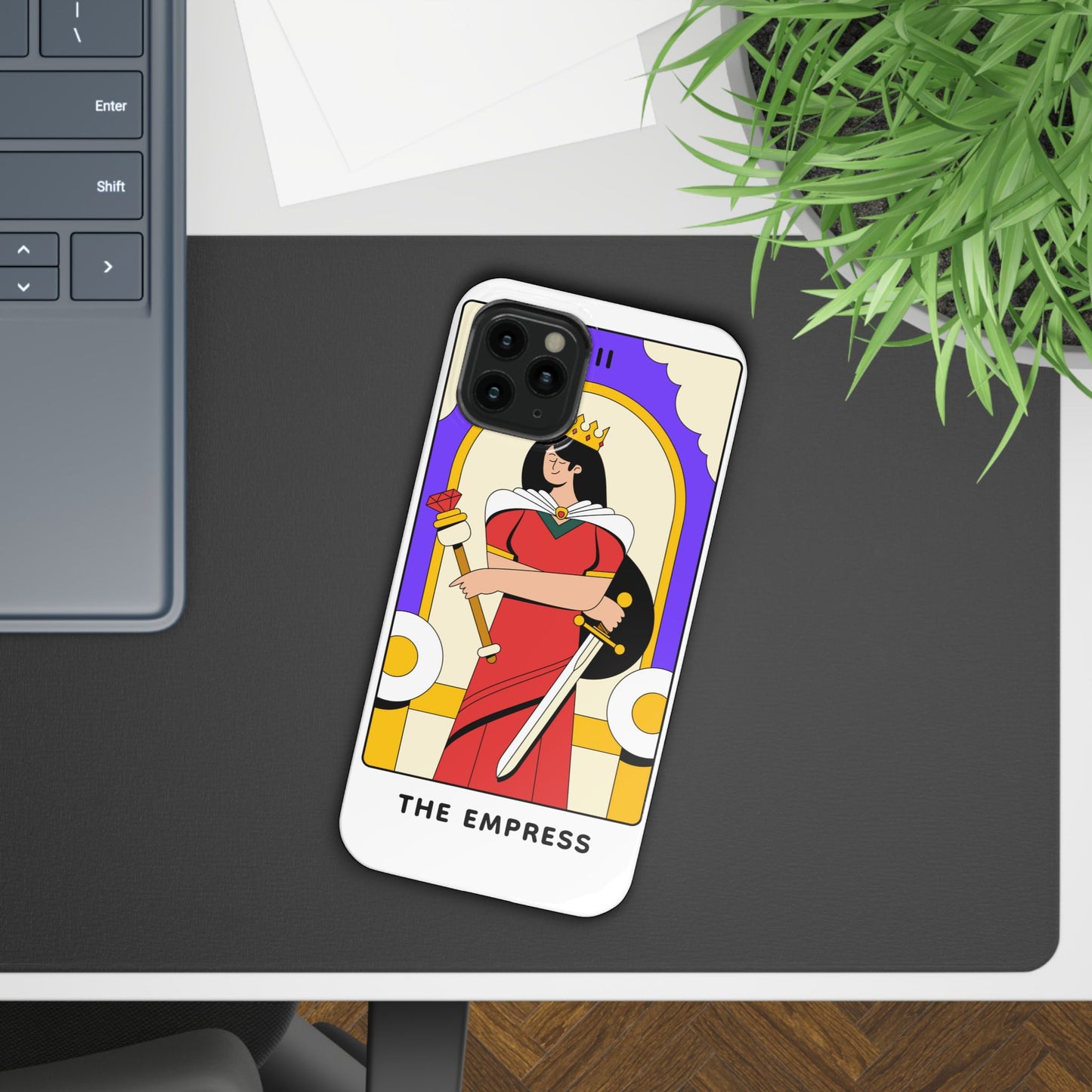 Tarot Empress Slim Phone Case — The Empress Card Design, Feminine Protective Phone Cover