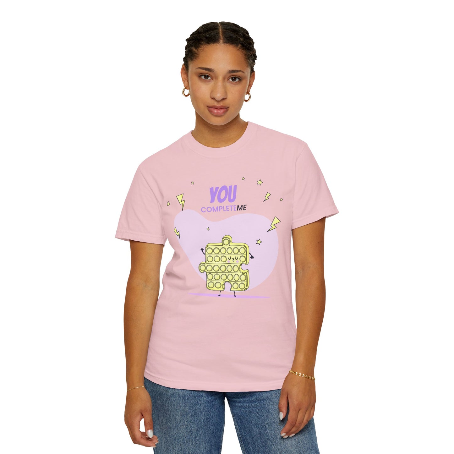 Pop It Puzzle T-Shirt — "You Complete Me" Cute Fidget Toy Graphic Tee