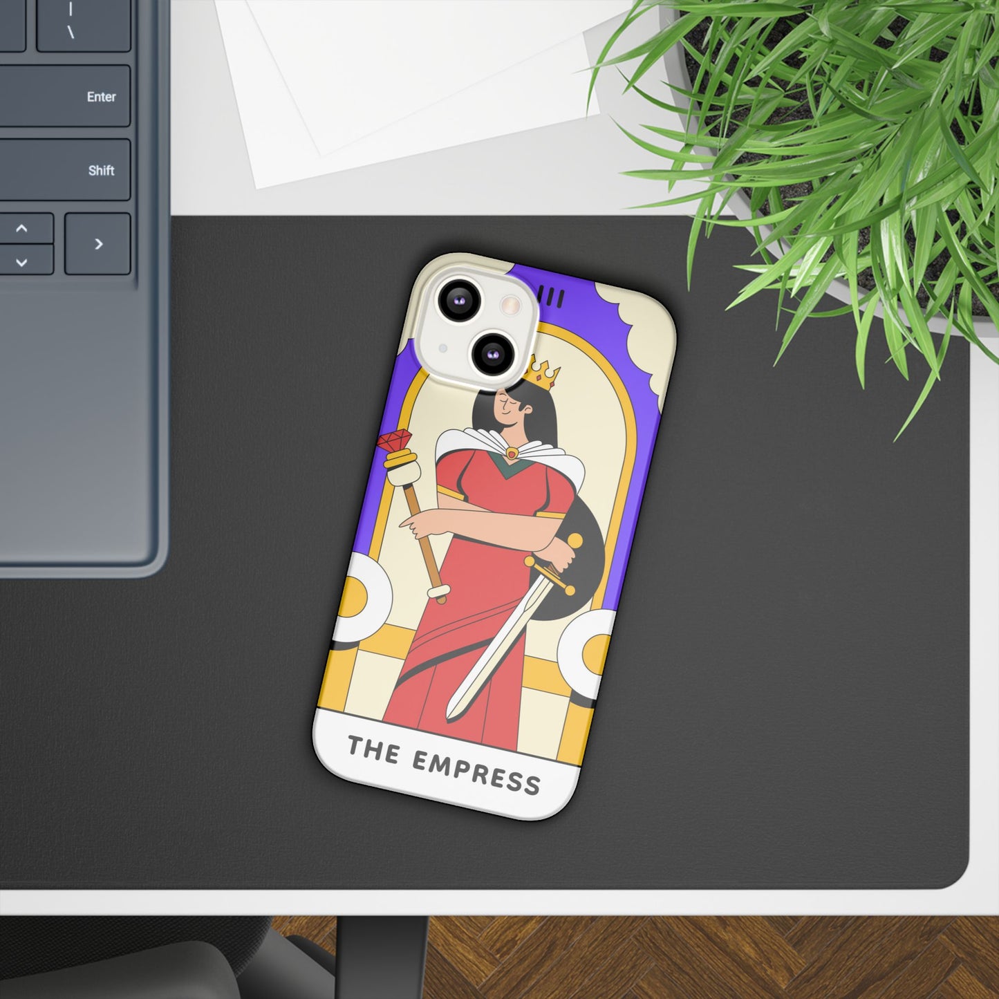 Tarot Empress Slim Phone Case — The Empress Card Design, Feminine Protective Phone Cover