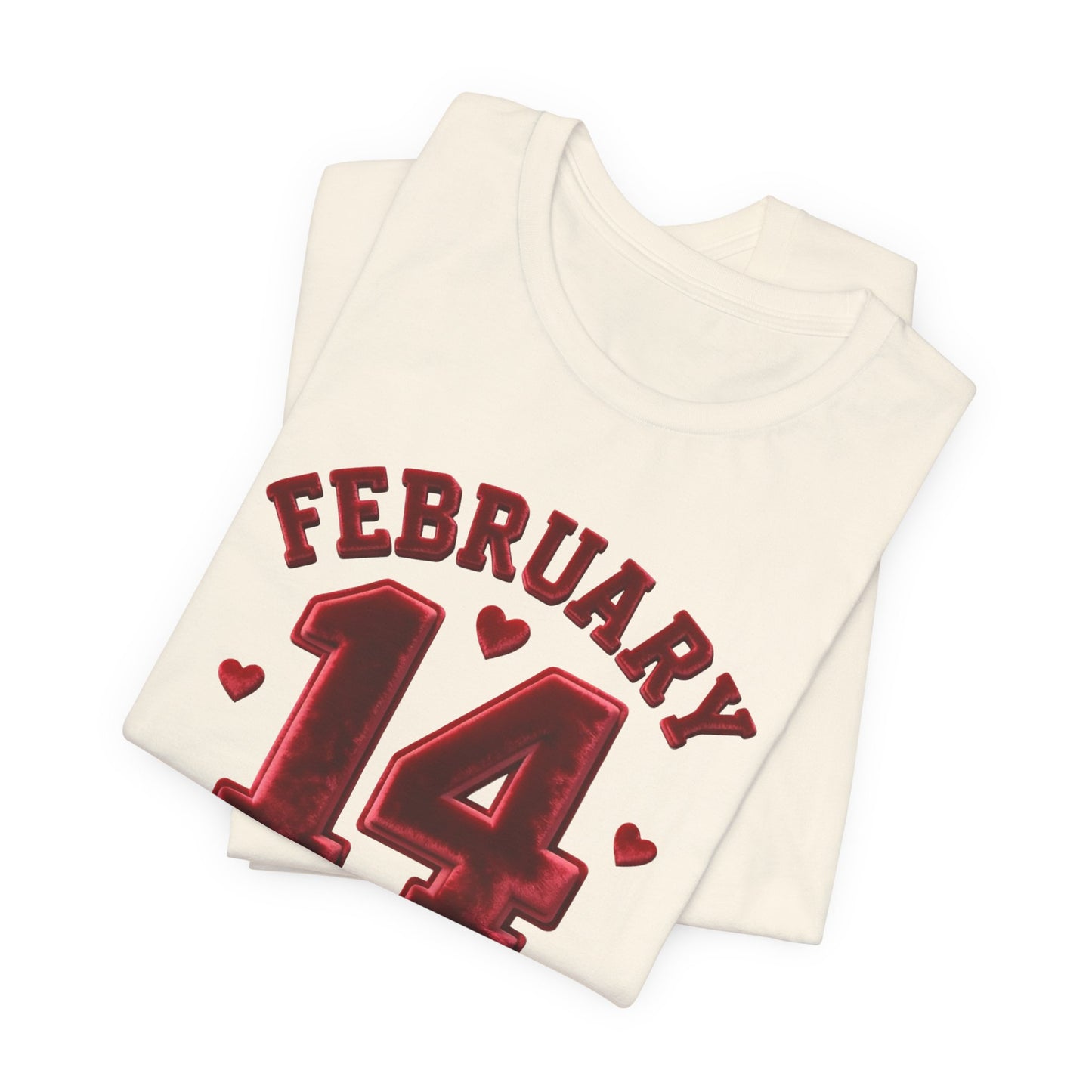 Valentine’s February 14 Tee — Retro Red Heart Date T-Shirt