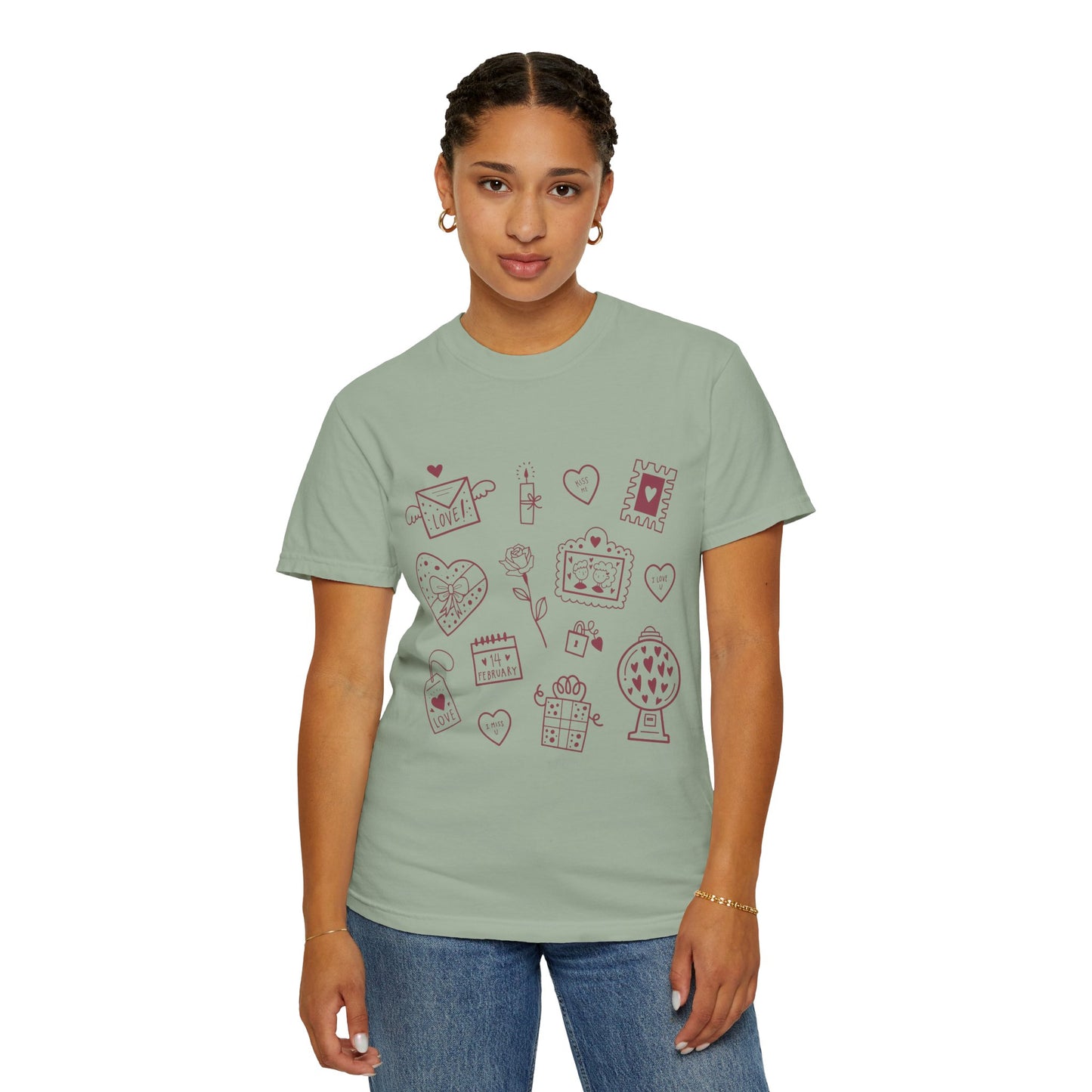 Valentine Doodle T-Shirt — Cute Love Icons Tee