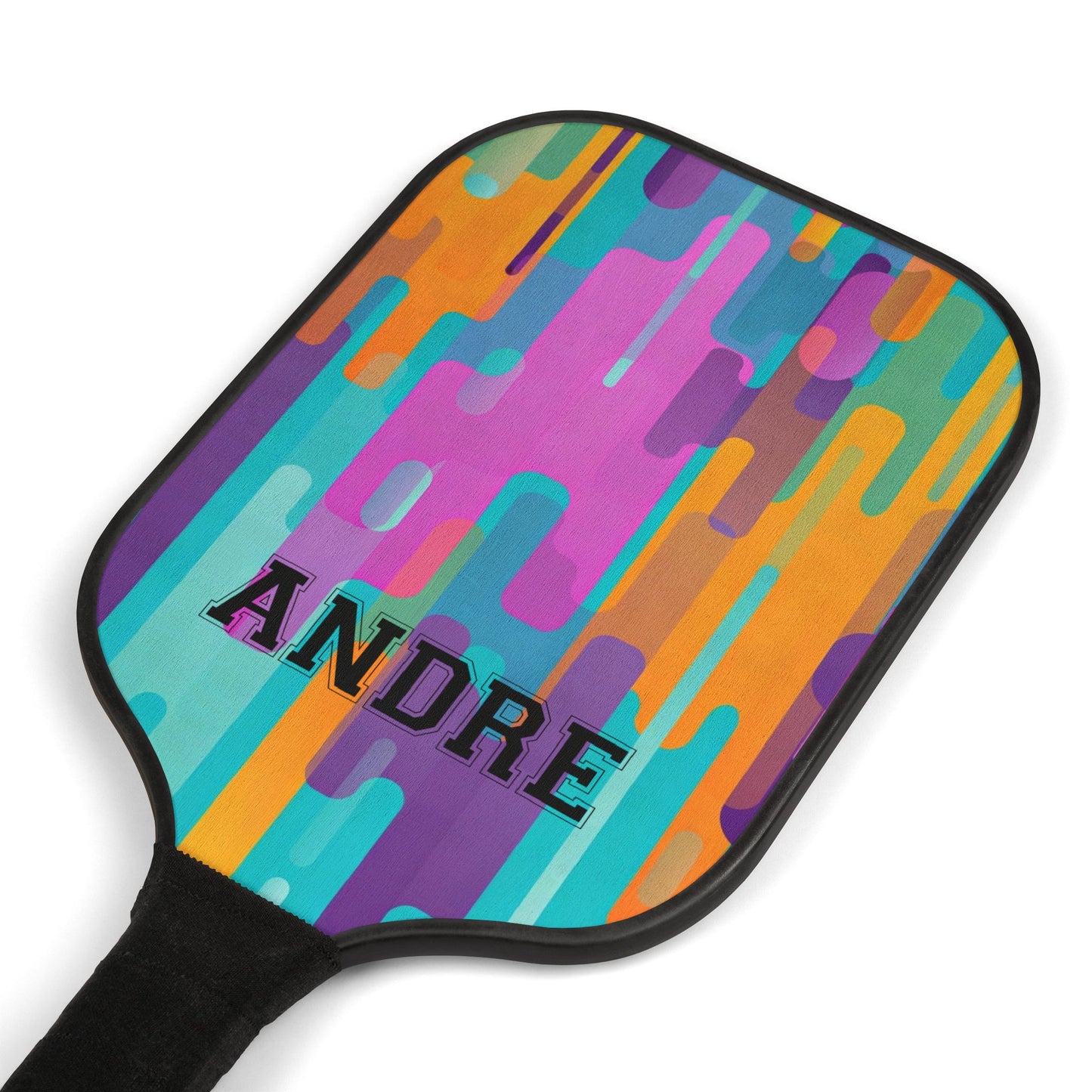 Personalized Colorful Pickleball Paddle Set – Custom Name ‘ANDRE’ Design