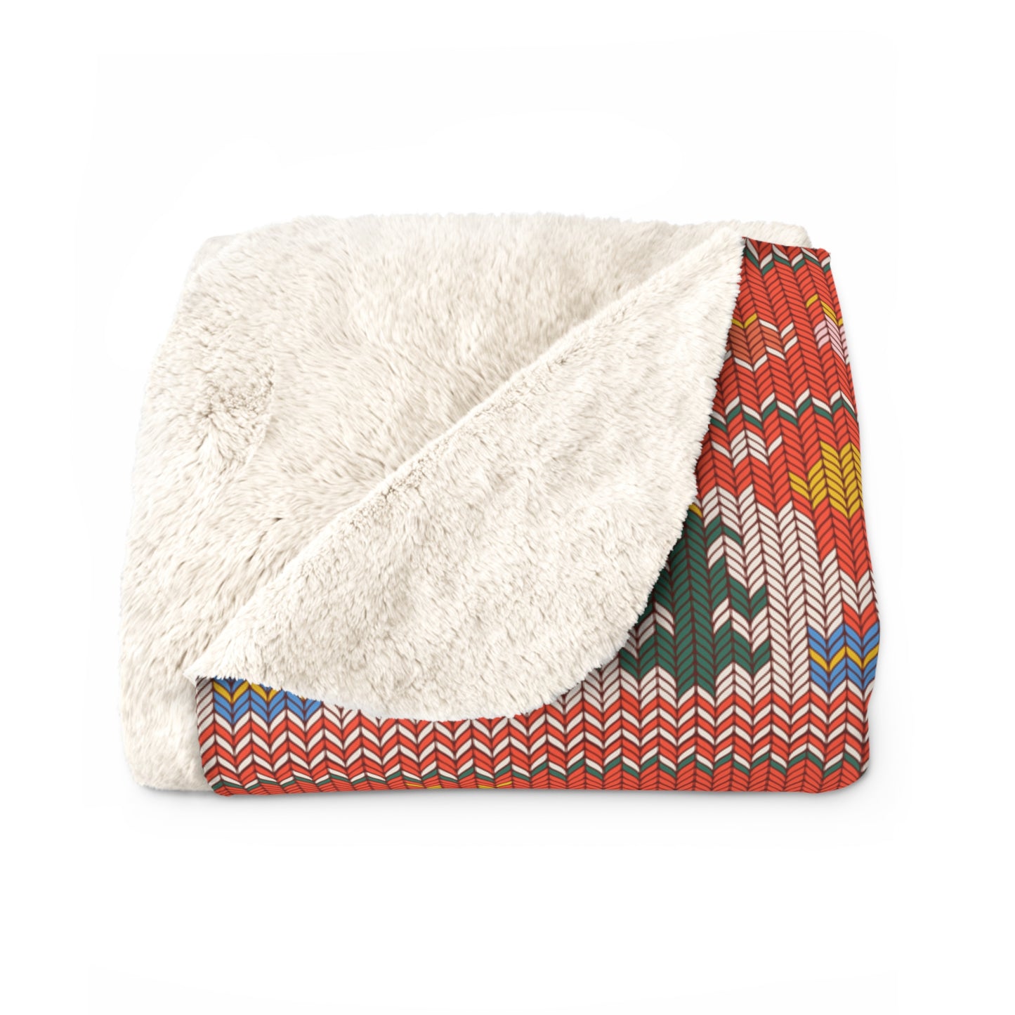 Sherpa Blanket — Cozy Retro Christmas Fair Isle Pattern