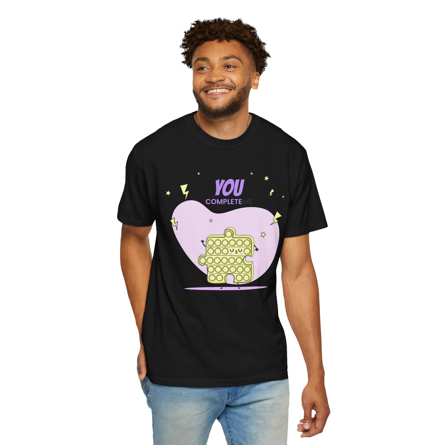 Pop It Puzzle T-Shirt — "You Complete Me" Cute Fidget Toy Graphic Tee