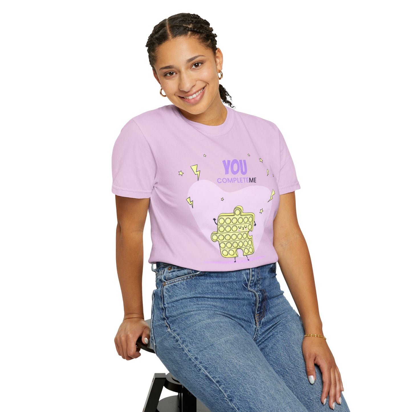 Pop It Puzzle T-Shirt — "You Complete Me" Cute Fidget Toy Graphic Tee