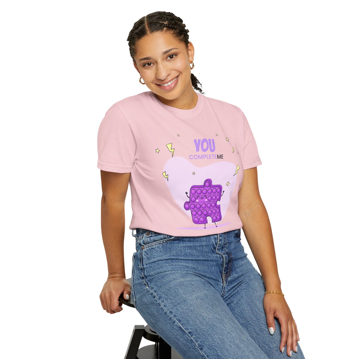Pop It Heart T-Shirt – "You Complete Me" Cute Fidget Toy Graphic Tee