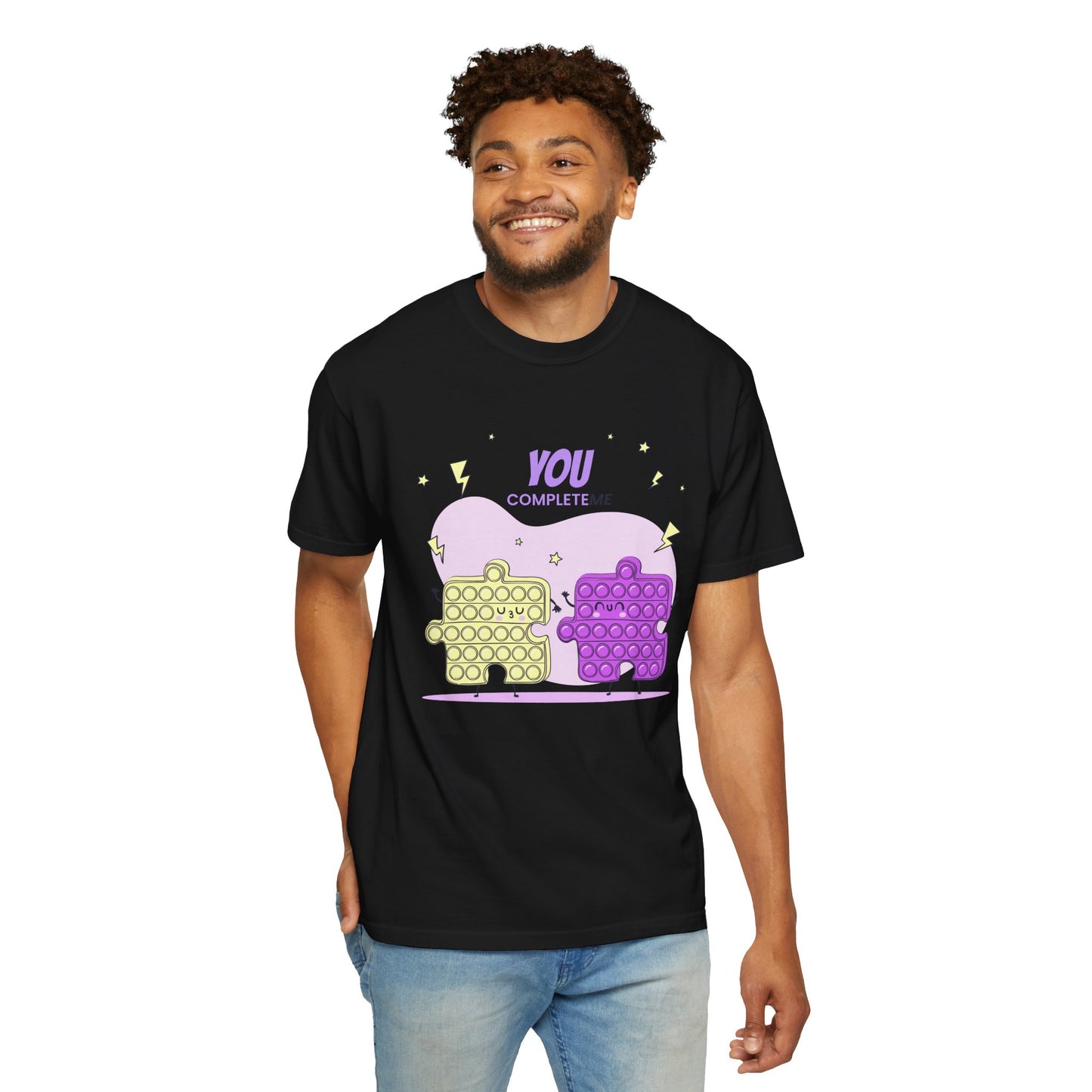 Puzzle Pop Fidget Tee — "You Complete Me" Cute Matching Puzzle Piece Shirt