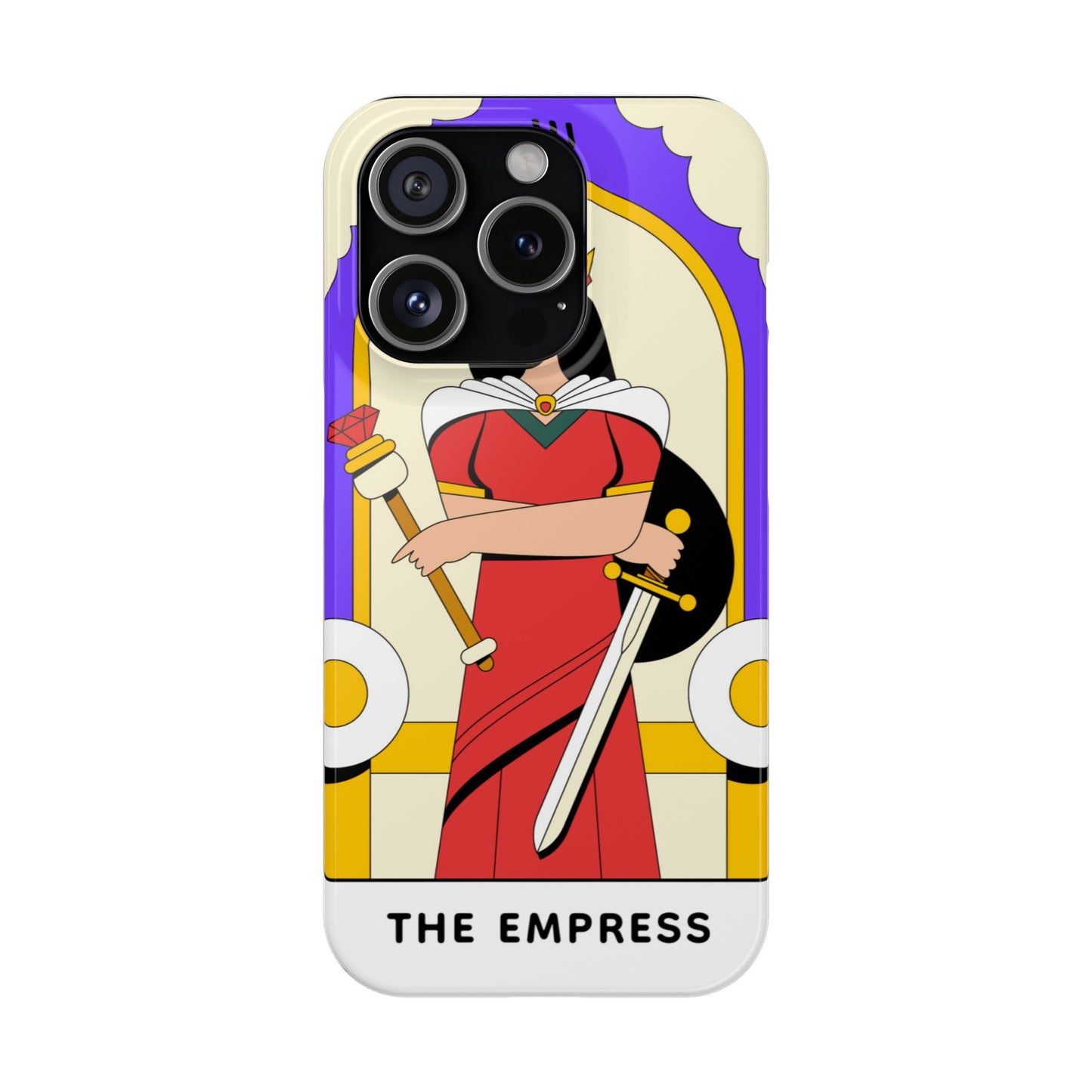 Tarot Empress Slim Phone Case — The Empress Card Design, Feminine Protective Phone Cover