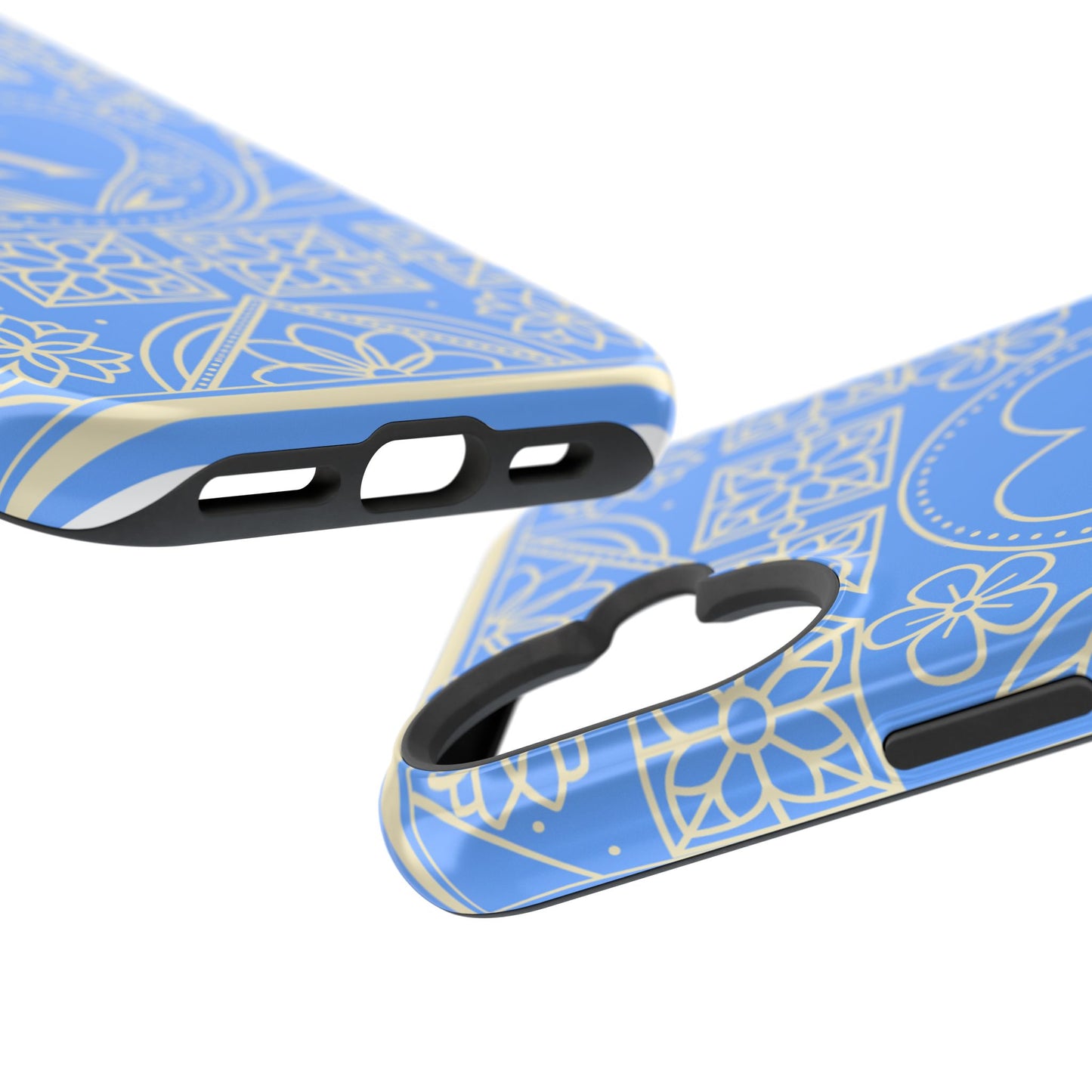 Monogram "K" Blue Floral Magnetic Phone Case — Impact-Resistant
