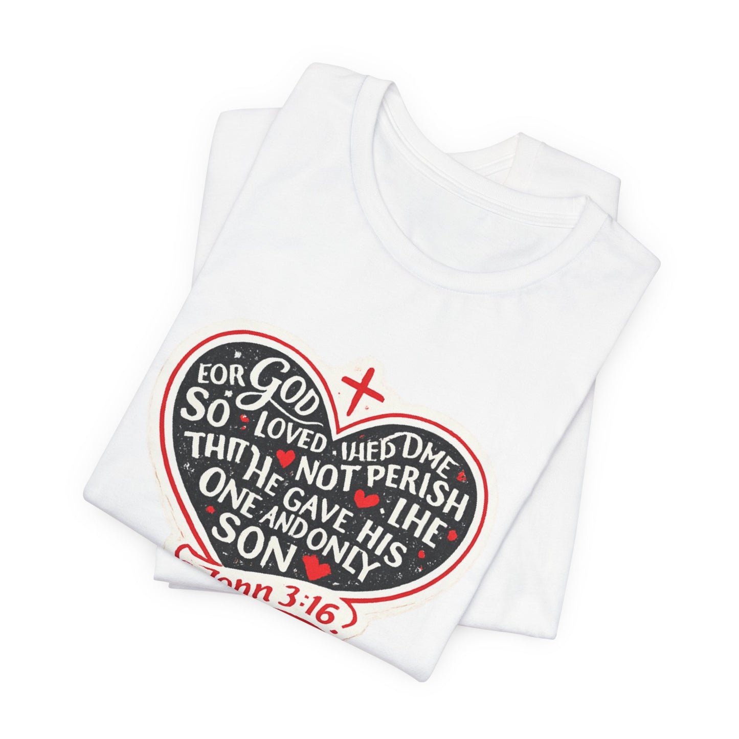 Christian Heart T-Shirt — John 3:16 Bible Verse Tee