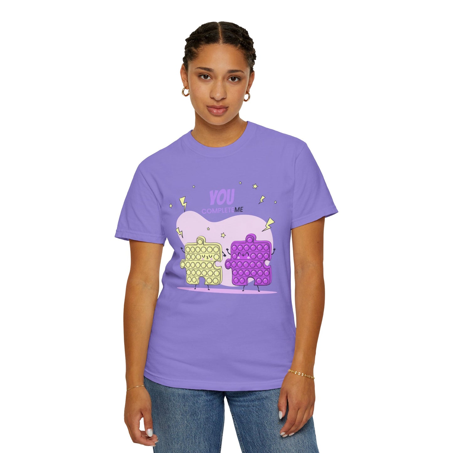 Puzzle Pop Fidget Tee — "You Complete Me" Cute Matching Puzzle Piece Shirt