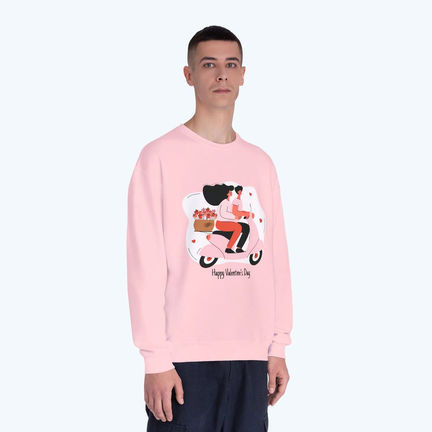 Valentine’s Day Couple Scooter Crewneck Sweatshirt