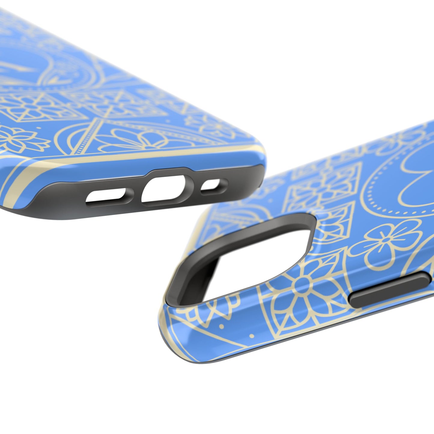 Monogram "K" Blue Floral Magnetic Phone Case — Impact-Resistant