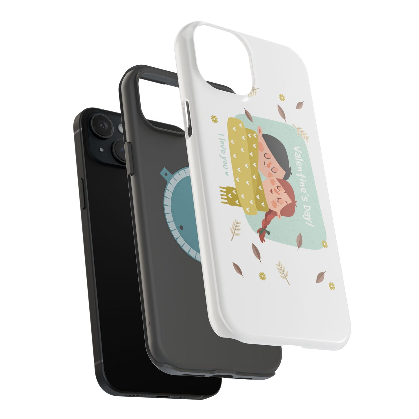 Valentine's Day Cute Couple Phone Case — Magnetic Impact-Resistant