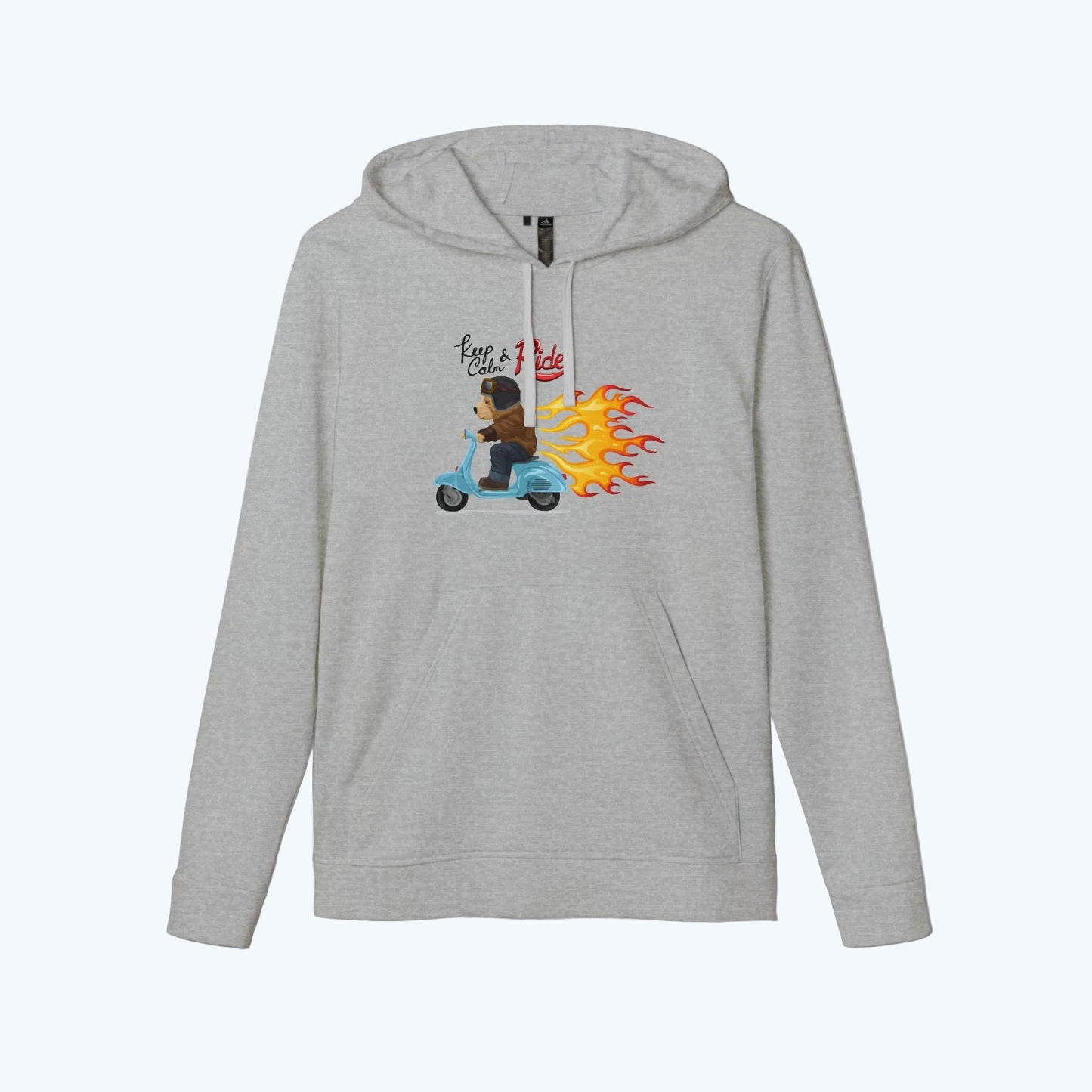 Racer Bear Hoodie — Flaming Scooter Graphic Sweatshirt