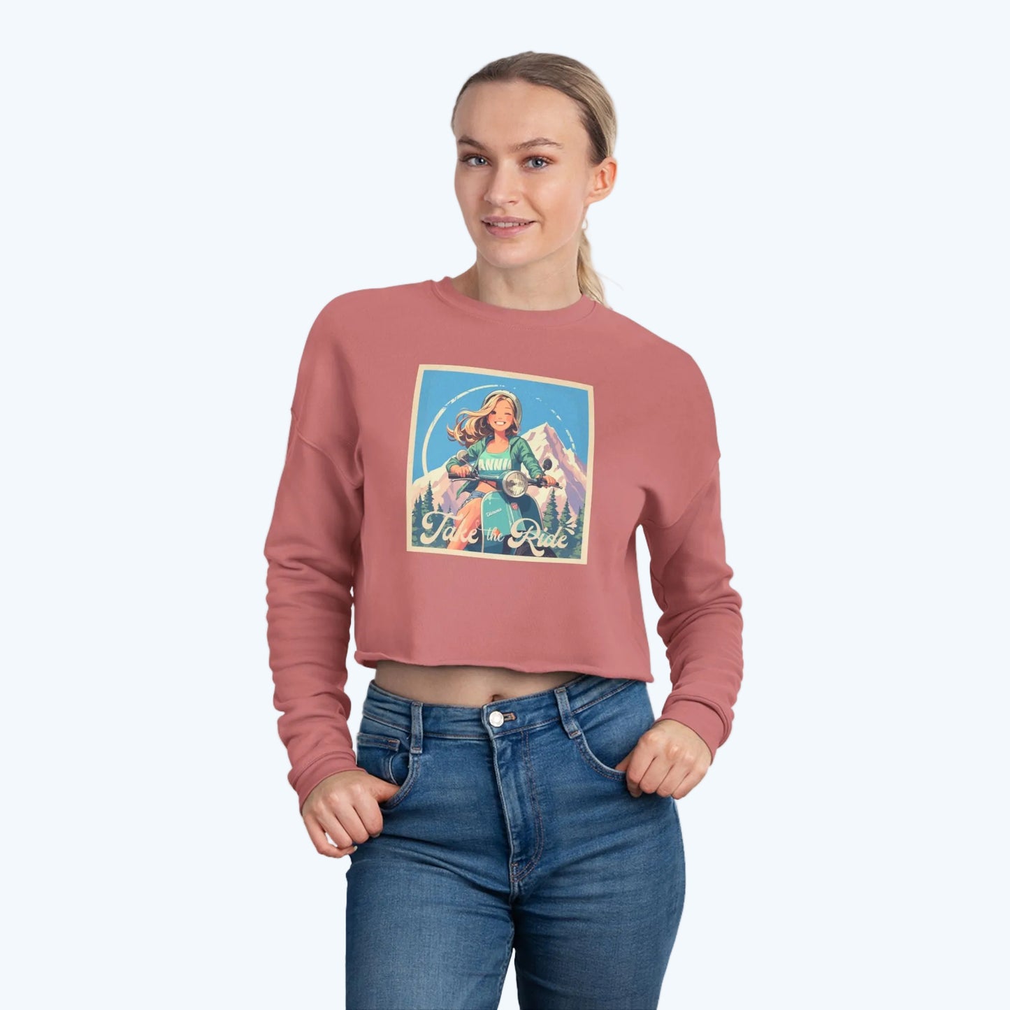 Retro motorbike  Cropped Sweatshirt