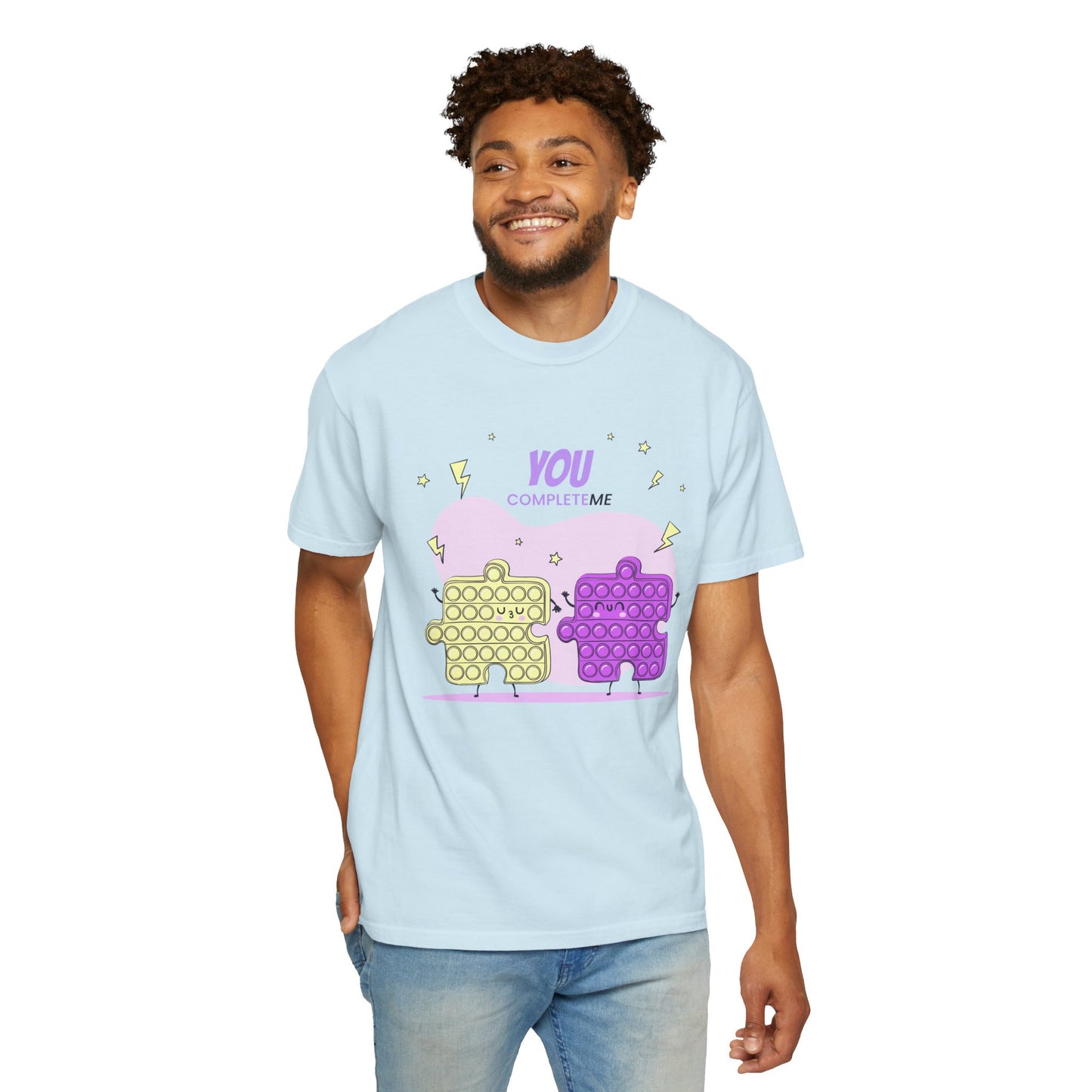 Puzzle Pop Fidget Tee — "You Complete Me" Cute Matching Puzzle Piece Shirt