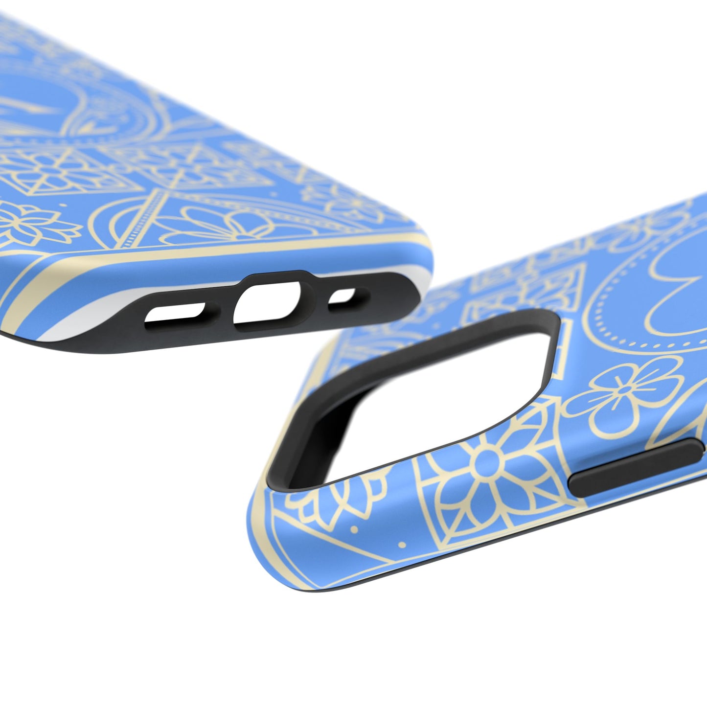 Monogram "K" Blue Floral Magnetic Phone Case — Impact-Resistant
