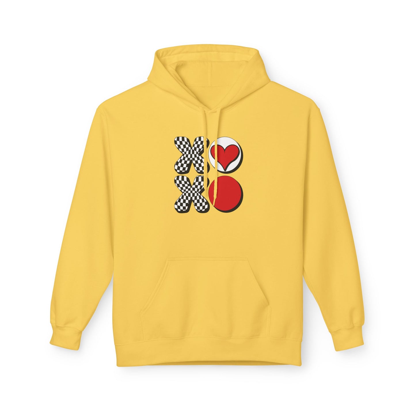 Hugs & Kisses Heart Hoodie — XOXO Checkerboard Love Pullover