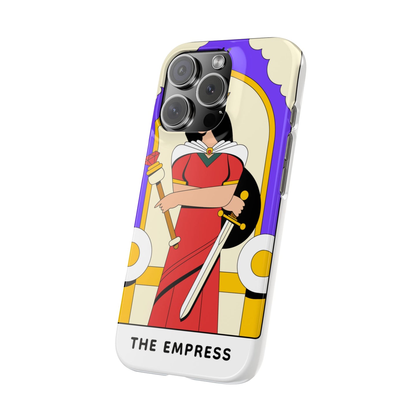Tarot Empress Slim Phone Case — The Empress Card Design, Feminine Protective Phone Cover