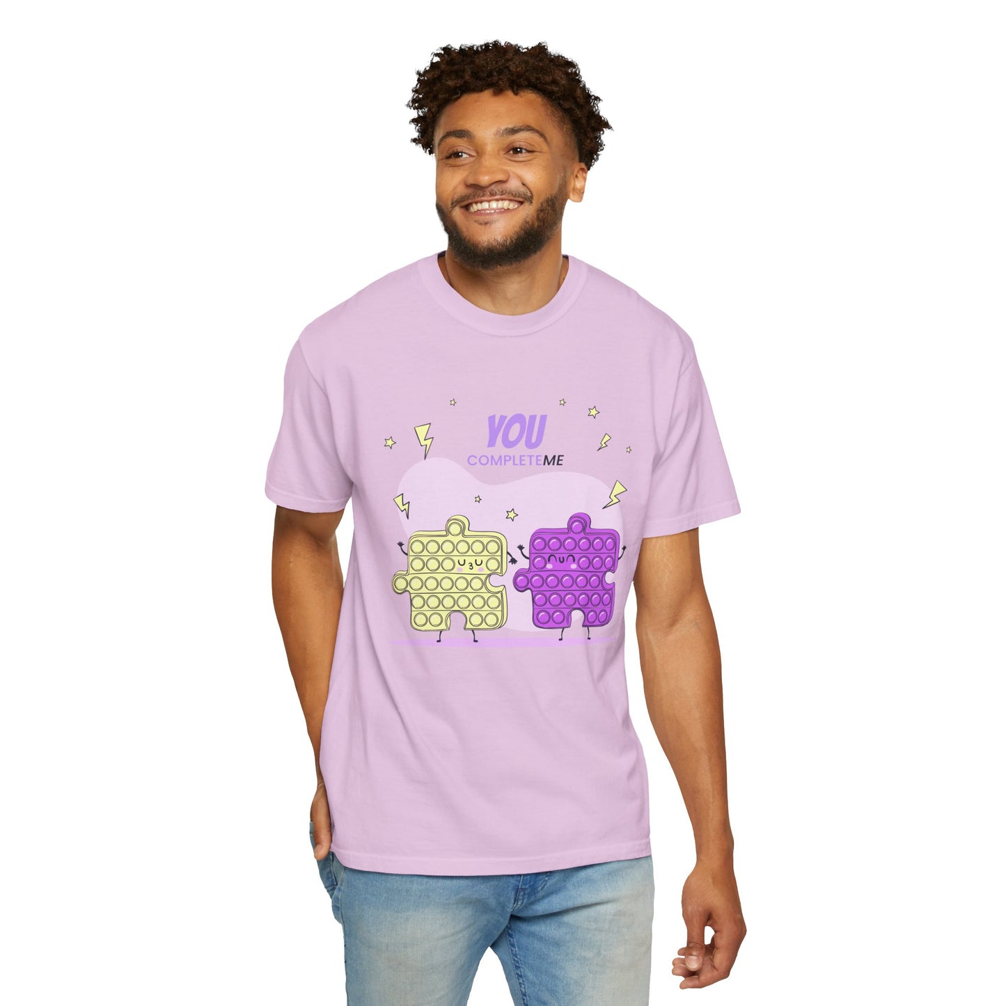 Puzzle Pop Fidget Tee — "You Complete Me" Cute Matching Puzzle Piece Shirt