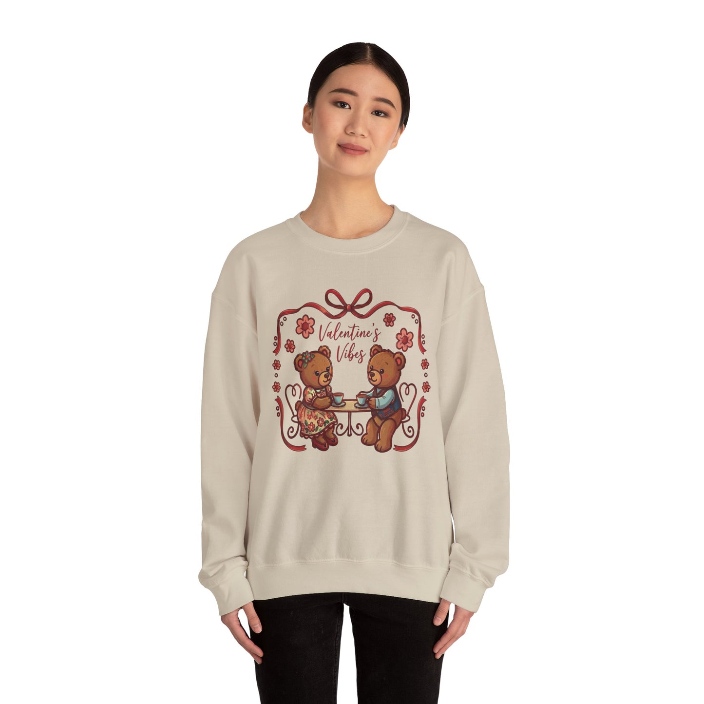 Valentine Vibes Teddy Bears Crewneck Sweatshirt