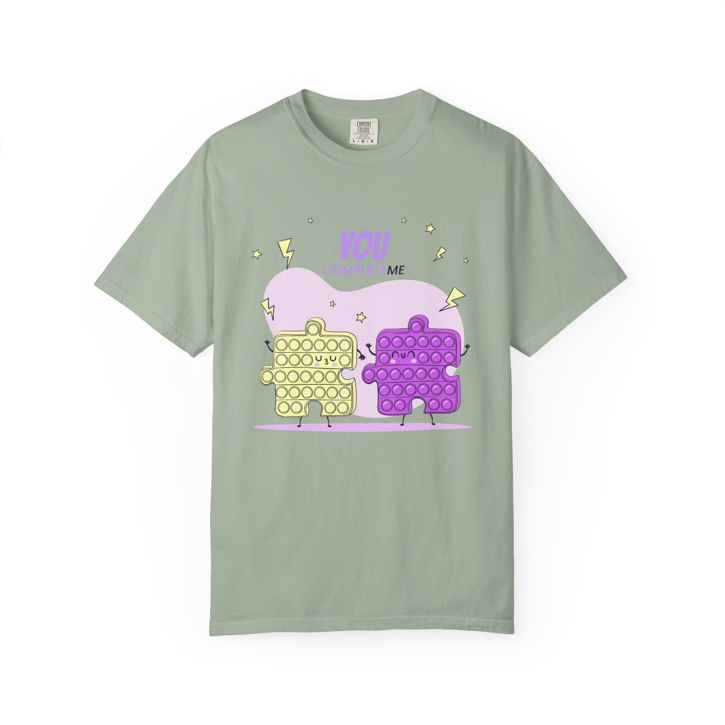 Puzzle Pop Fidget Tee — "You Complete Me" Cute Matching Puzzle Piece Shirt
