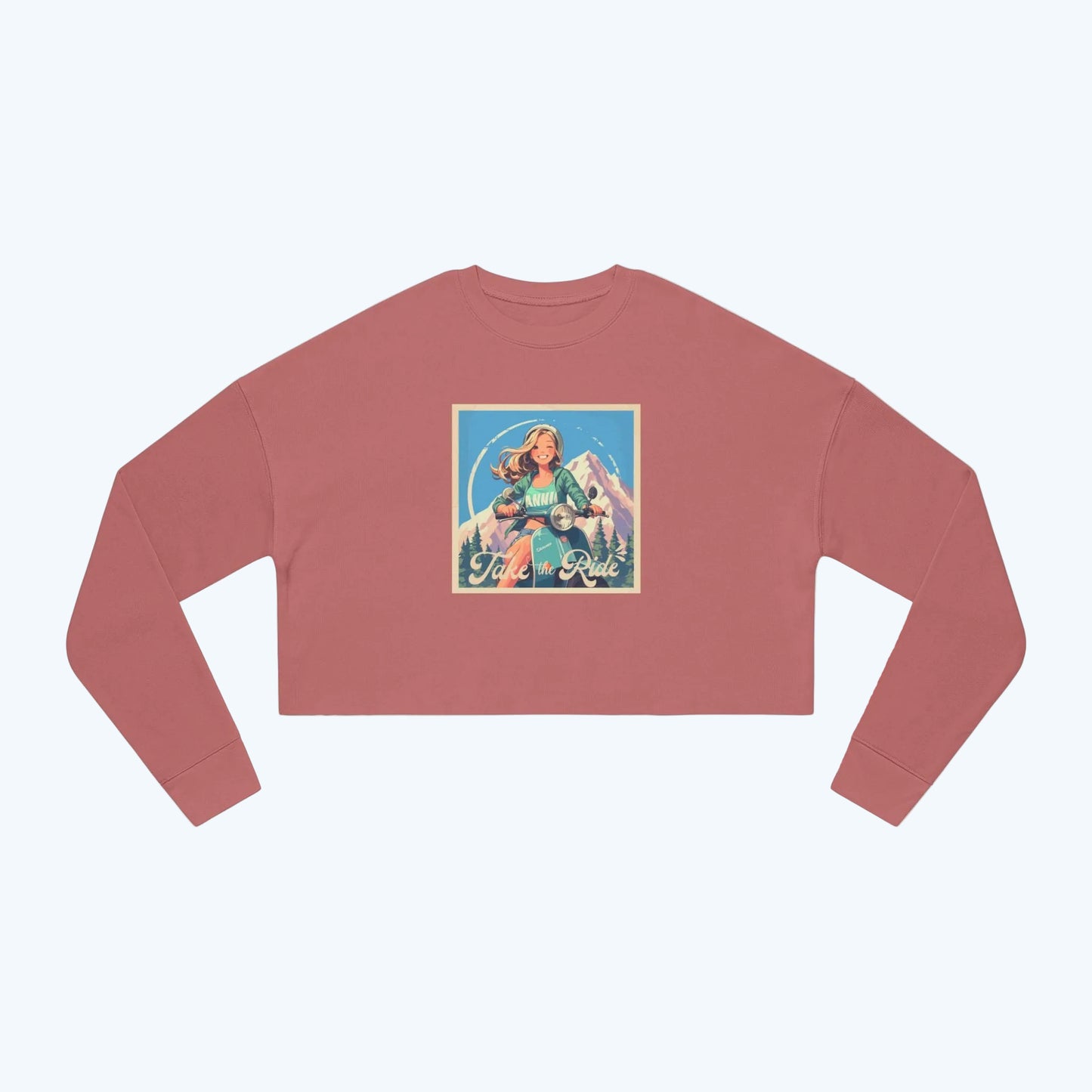 Retro motorbike  Cropped Sweatshirt