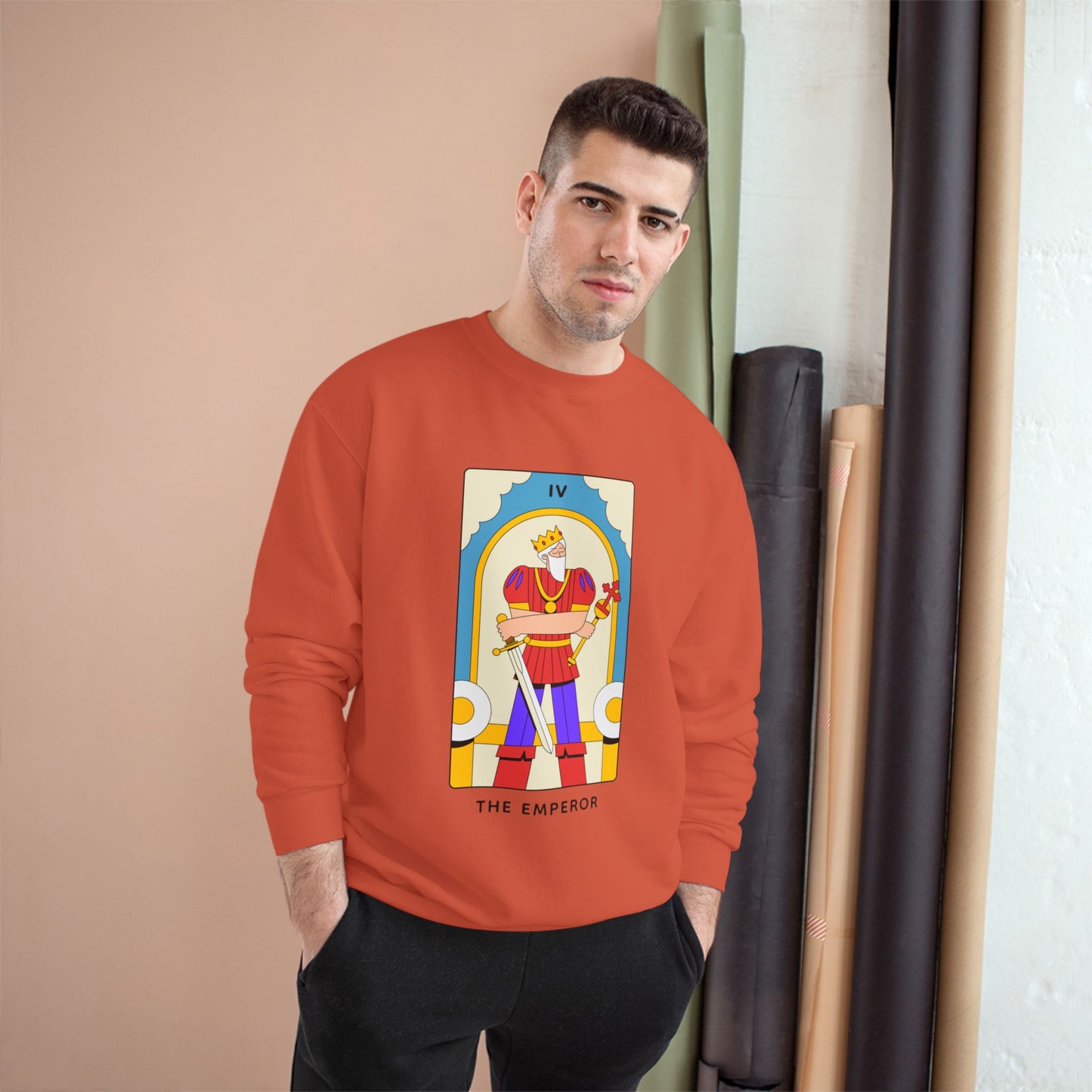 The Emperor Tarot Sweatshirt — Champion Crewneck for Tarot Lovers