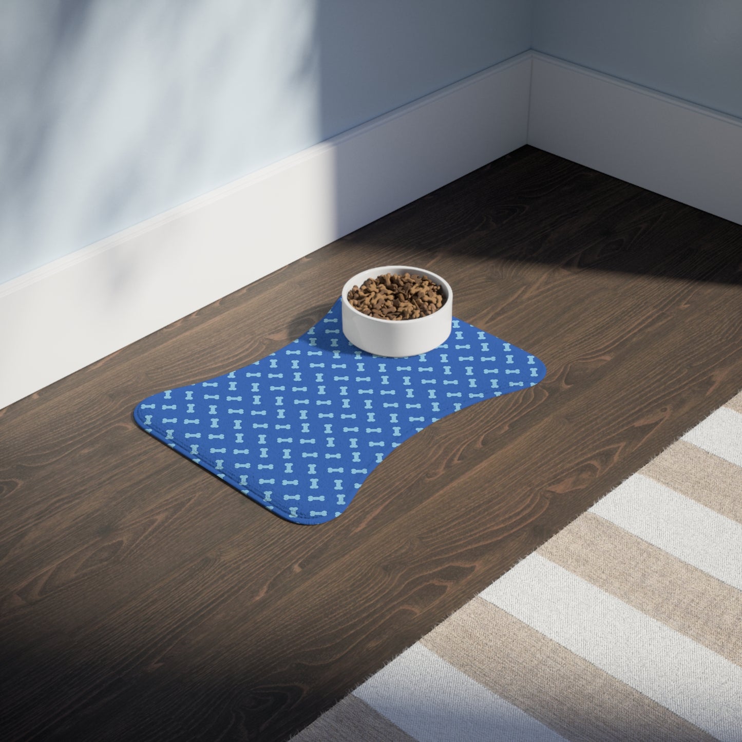 Cute Bone Pattern Pet Feeding Mat - Non-Slip Dog Bowl Mat for Indoor Use