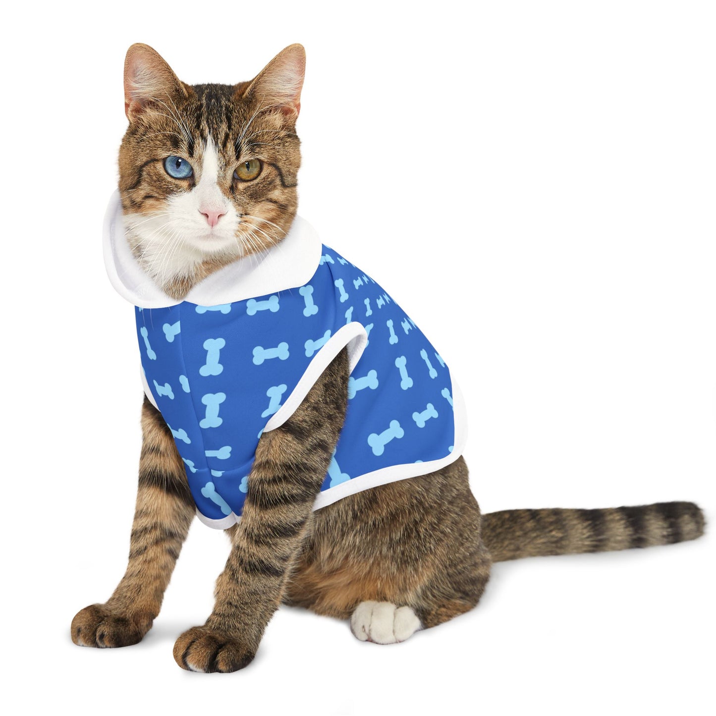 Dog Lover's Blue Bone Pattern Pet Hoodie