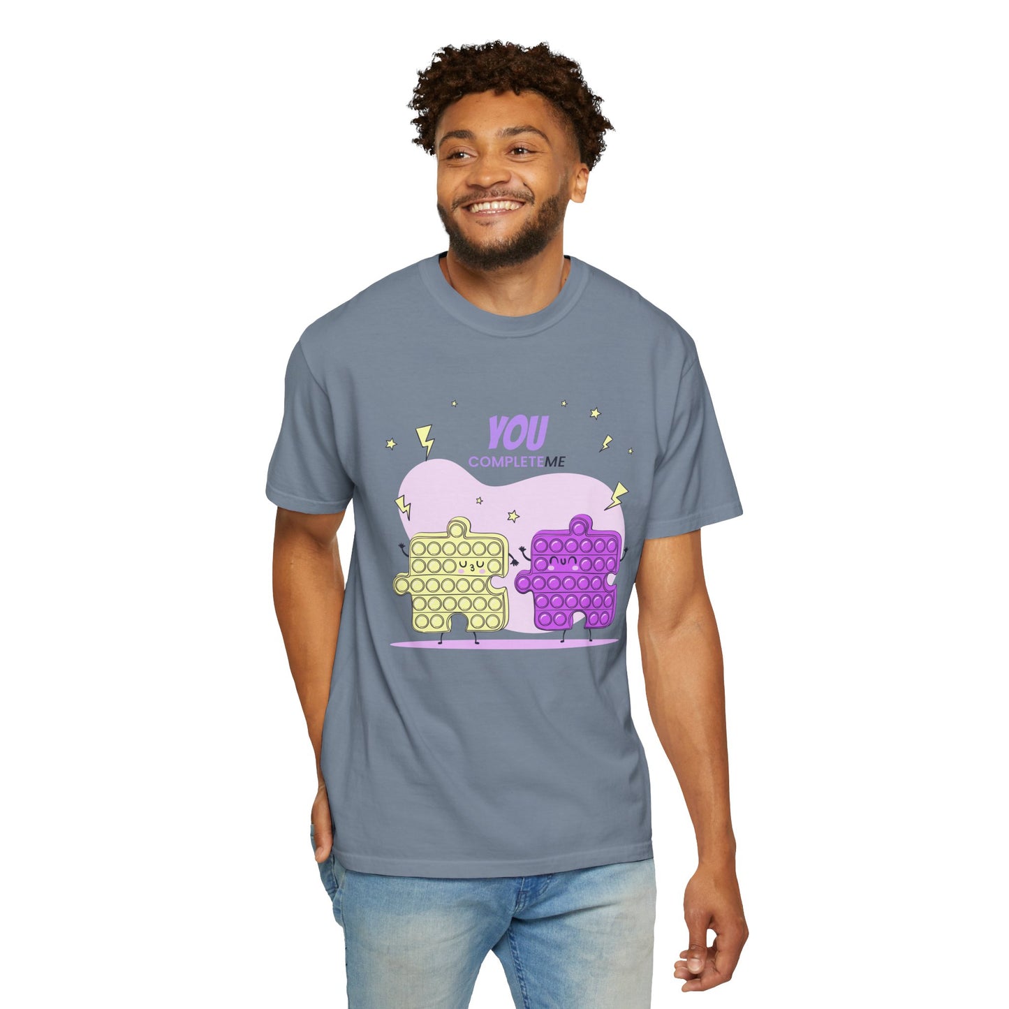 Puzzle Pop Fidget Tee — "You Complete Me" Cute Matching Puzzle Piece Shirt
