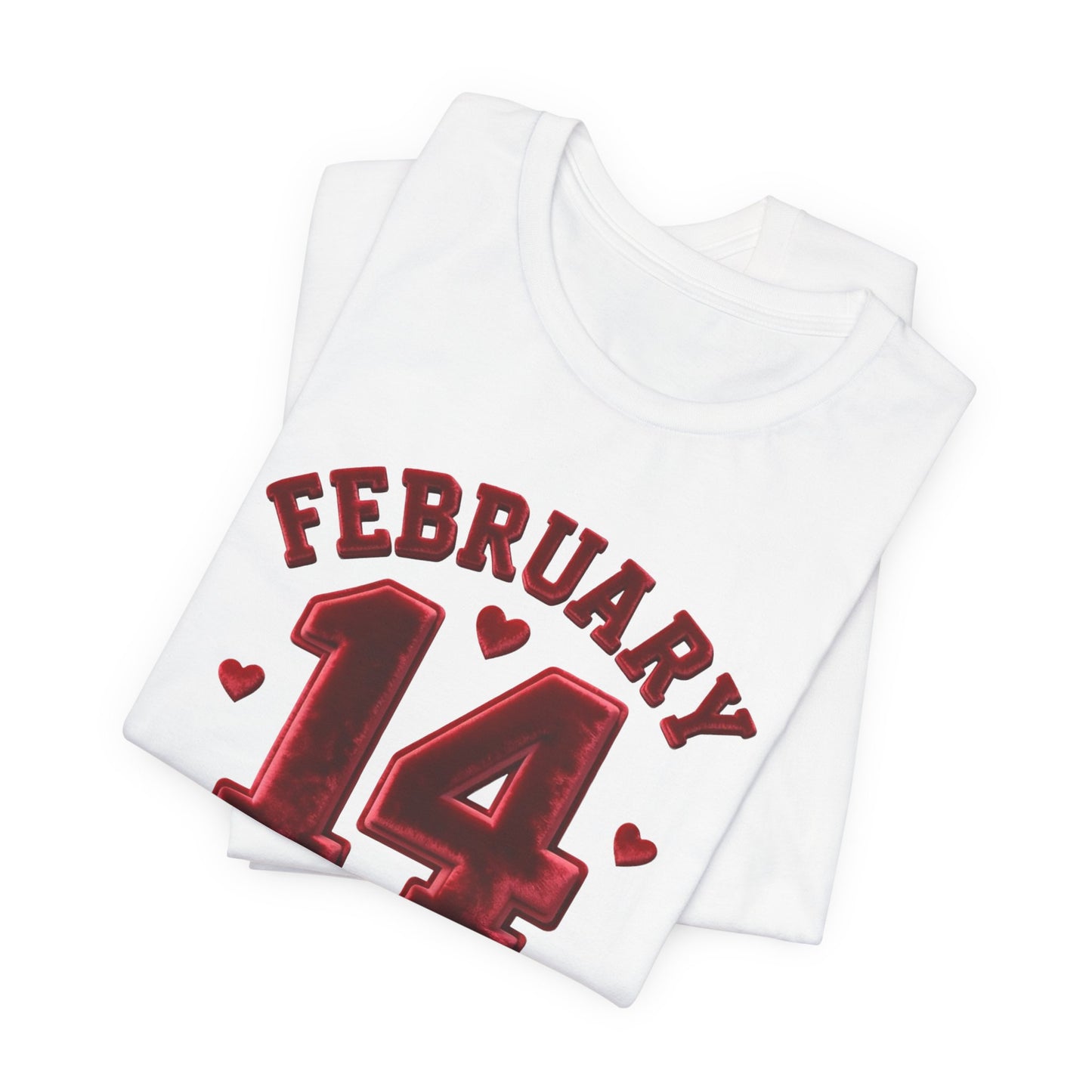 Valentine’s February 14 Tee — Retro Red Heart Date T-Shirt