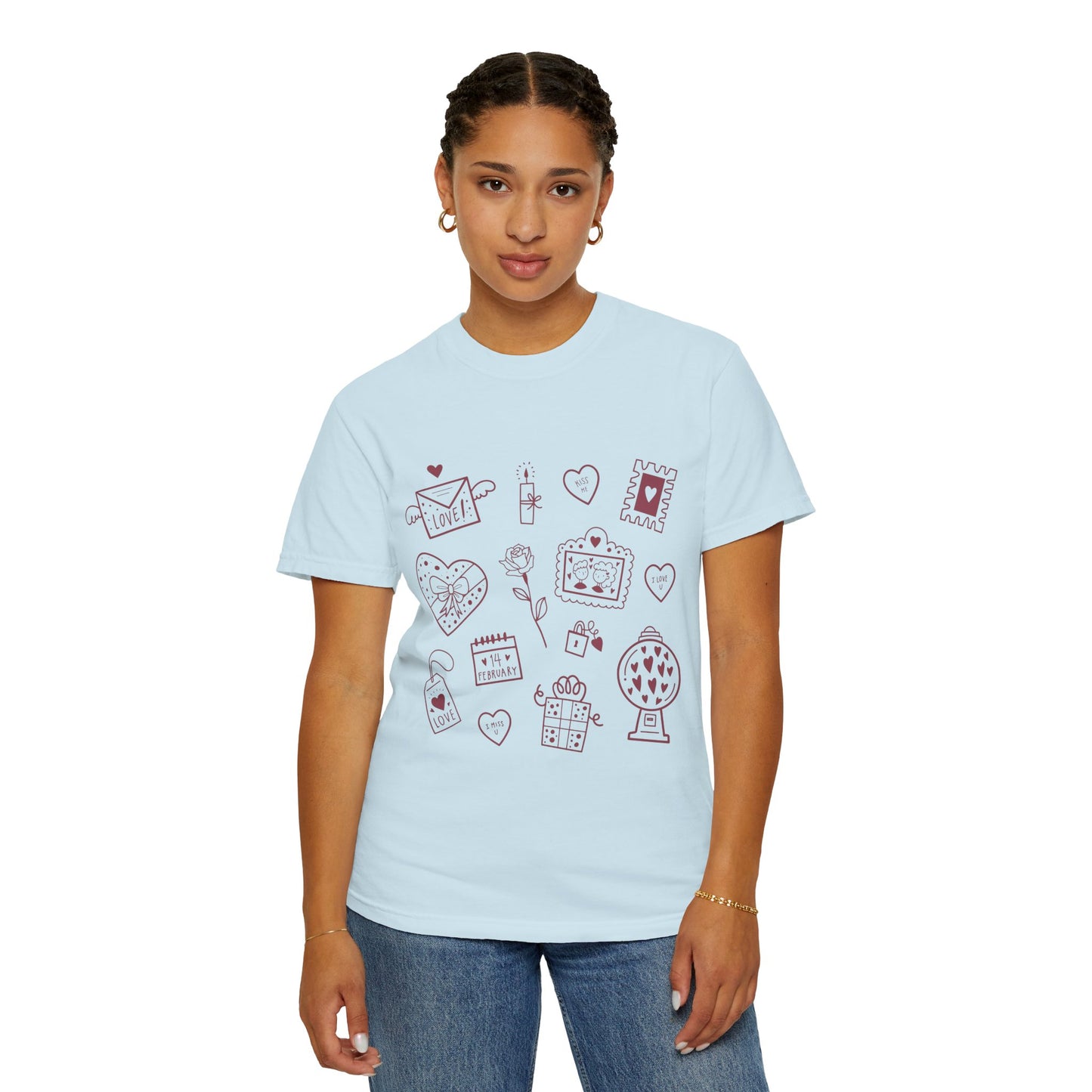 Valentine Doodle T-Shirt — Cute Love Icons Tee