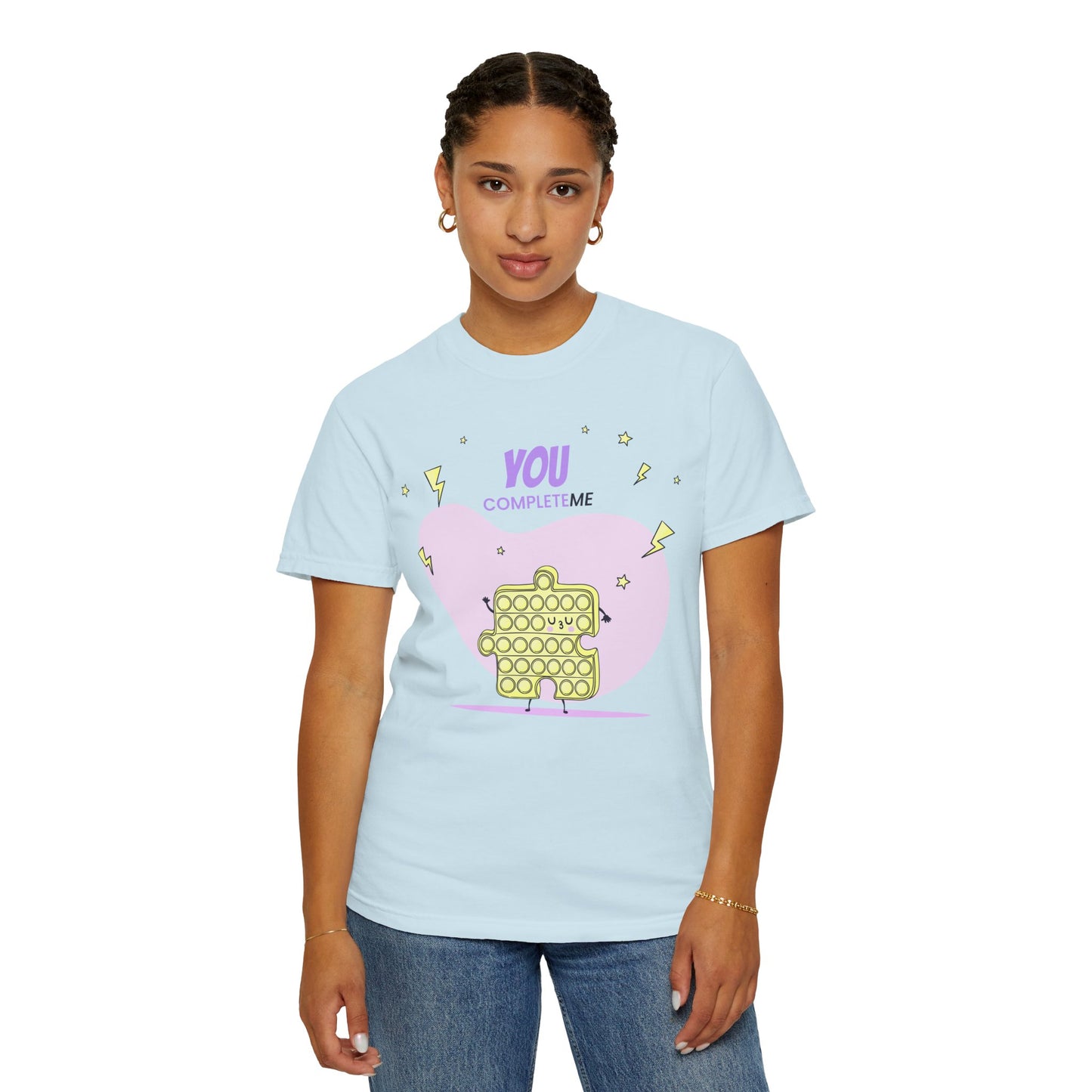 Pop It Puzzle T-Shirt — "You Complete Me" Cute Fidget Toy Graphic Tee