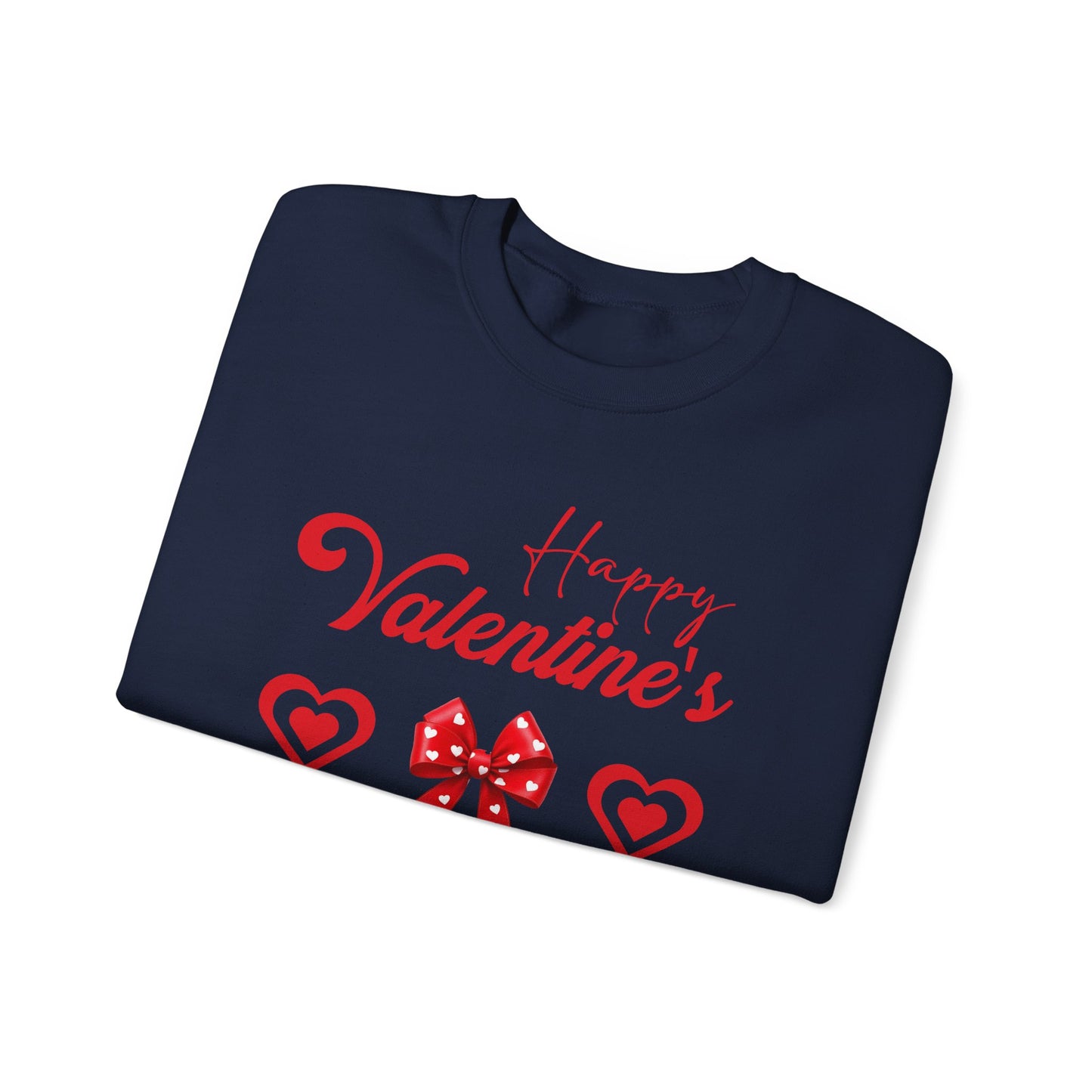 Valentine's Crewneck Sweatshirt – "Happy Valentine's" Hearts & Bows
