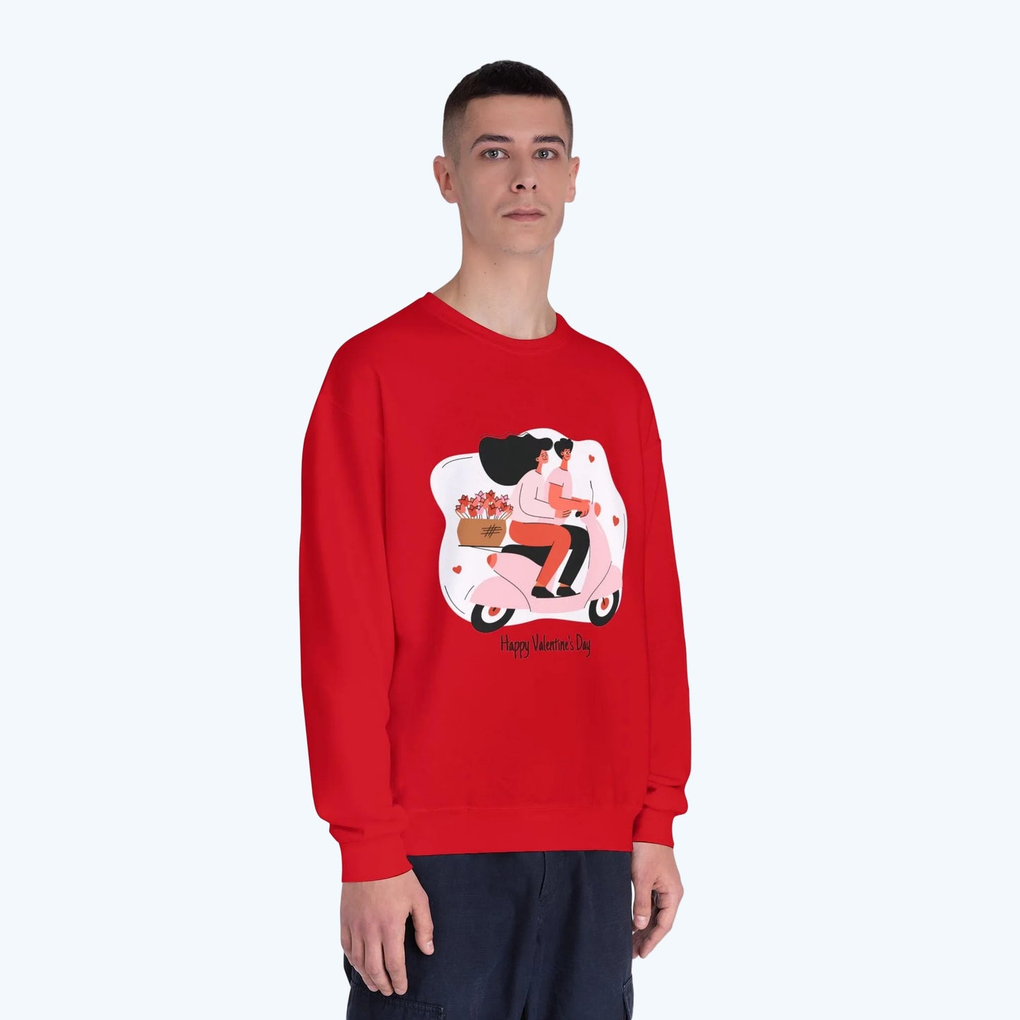 Valentine’s Day Couple Scooter Crewneck Sweatshirt
