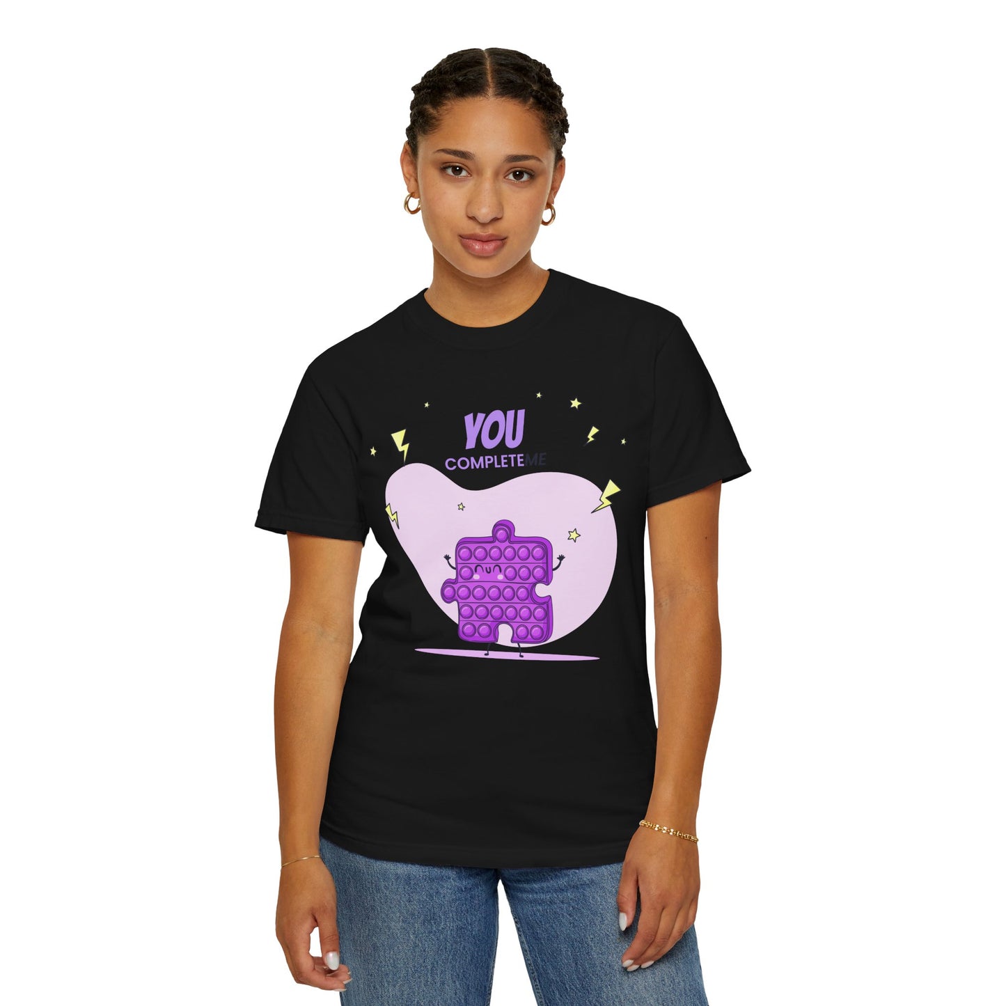 Pop It Heart T-Shirt – "You Complete Me" Cute Fidget Toy Graphic Tee